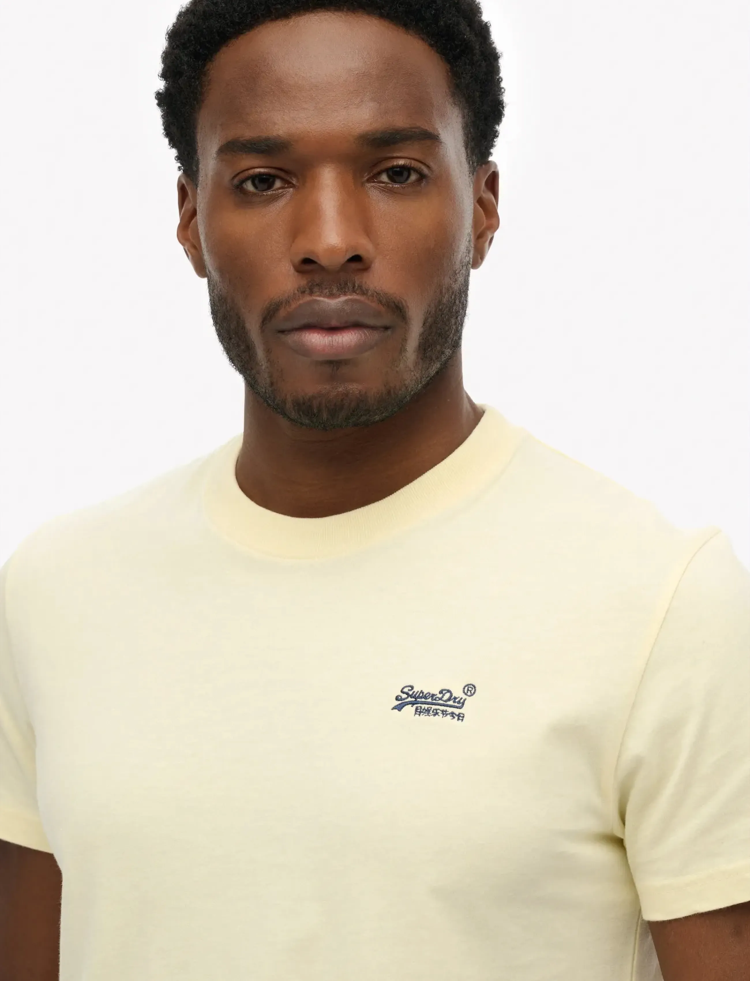 Superdry - VINTAGE LOGO EMB TEE - laveste priser - pastel yellow/navy - 3