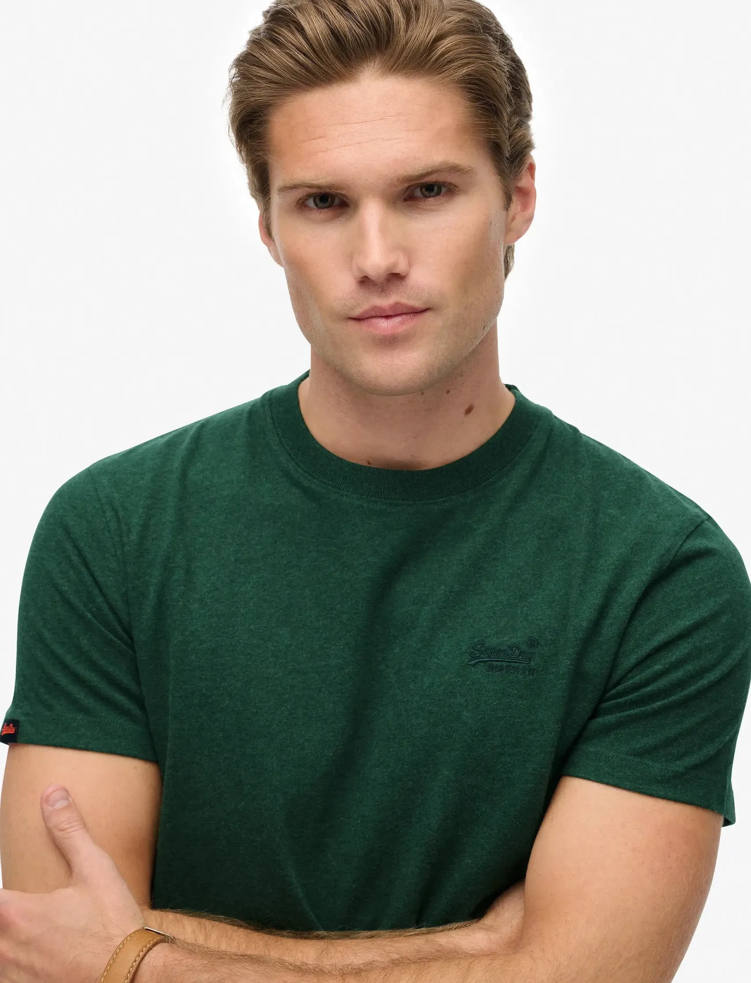 Superdry - VINTAGE LOGO EMB TEE - short-sleeved t-shirts - pitch green marl - 3