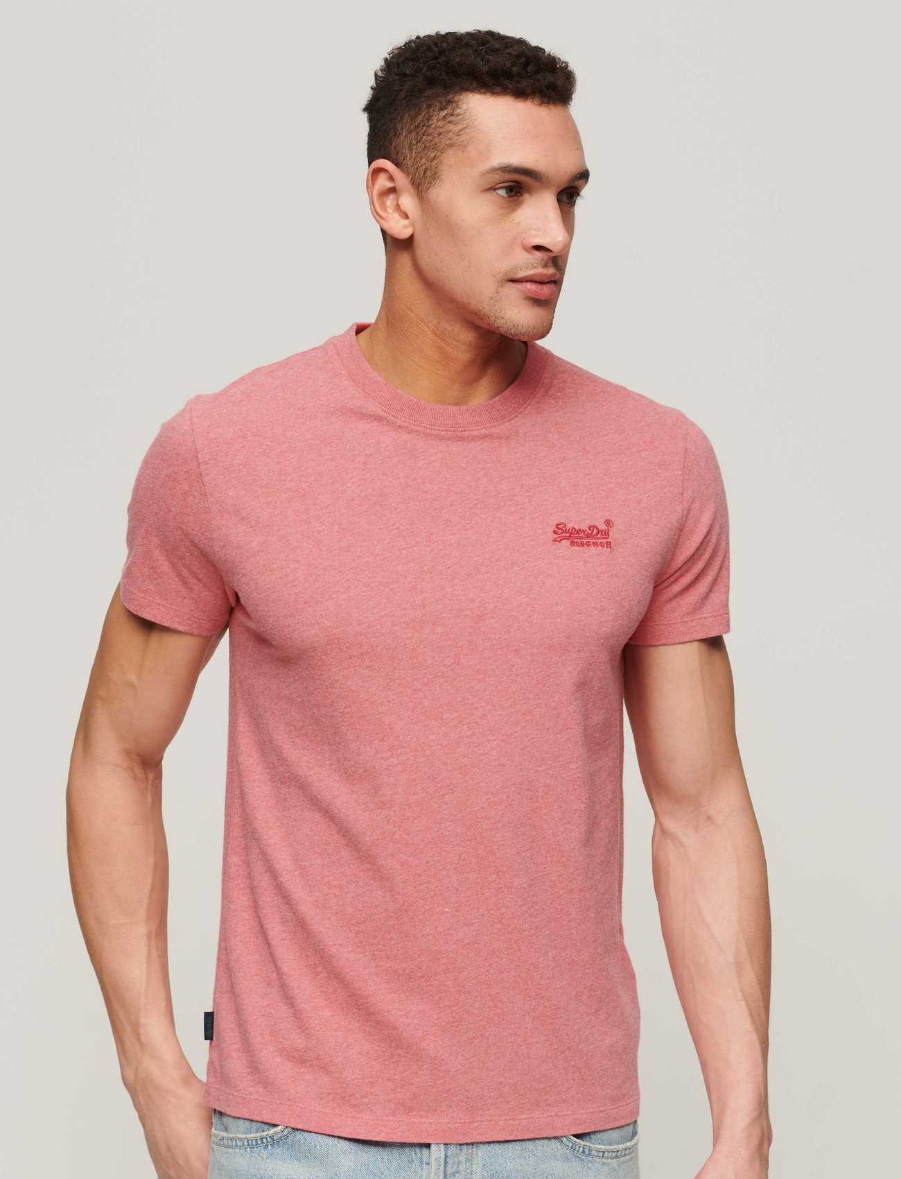 Superdry - ESSENTIAL LOGO EMB TEE - short-sleeved t-shirts - punch pink marl - 0