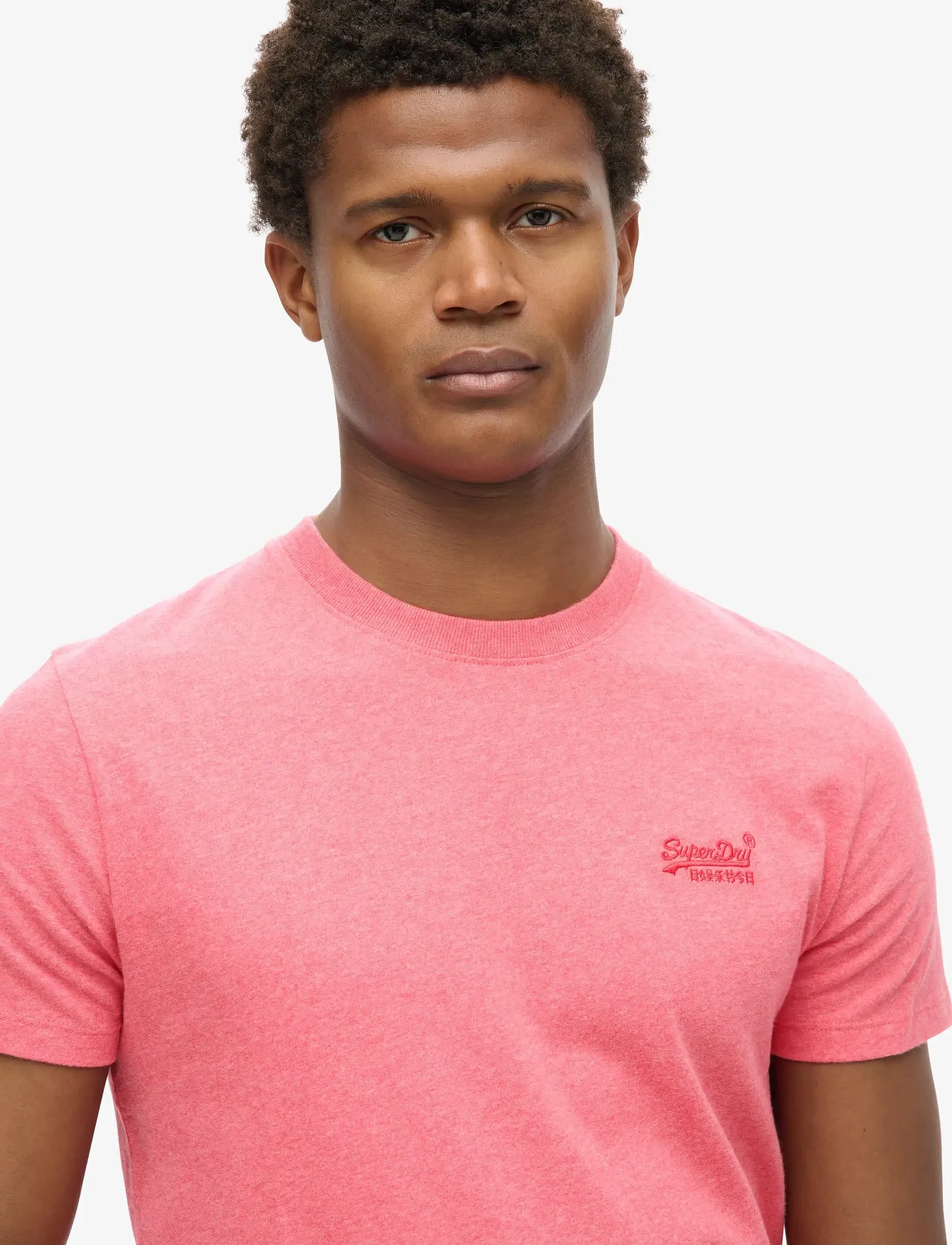 Superdry - VINTAGE LOGO EMB TEE - die niedrigsten preise - punch pink marl - 3