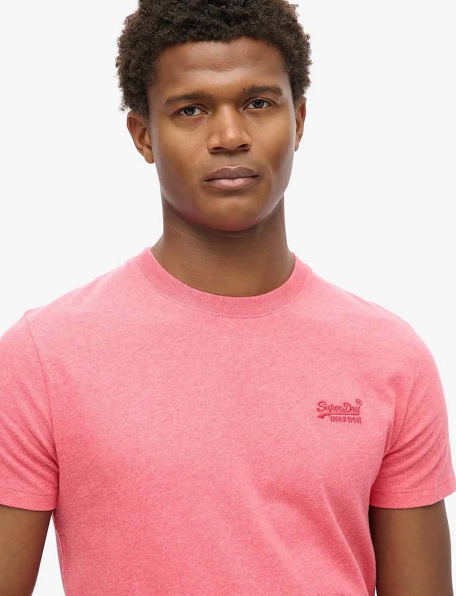 Superdry - ESSENTIAL LOGO EMB TEE - short-sleeved t-shirts - punch pink marl - 3