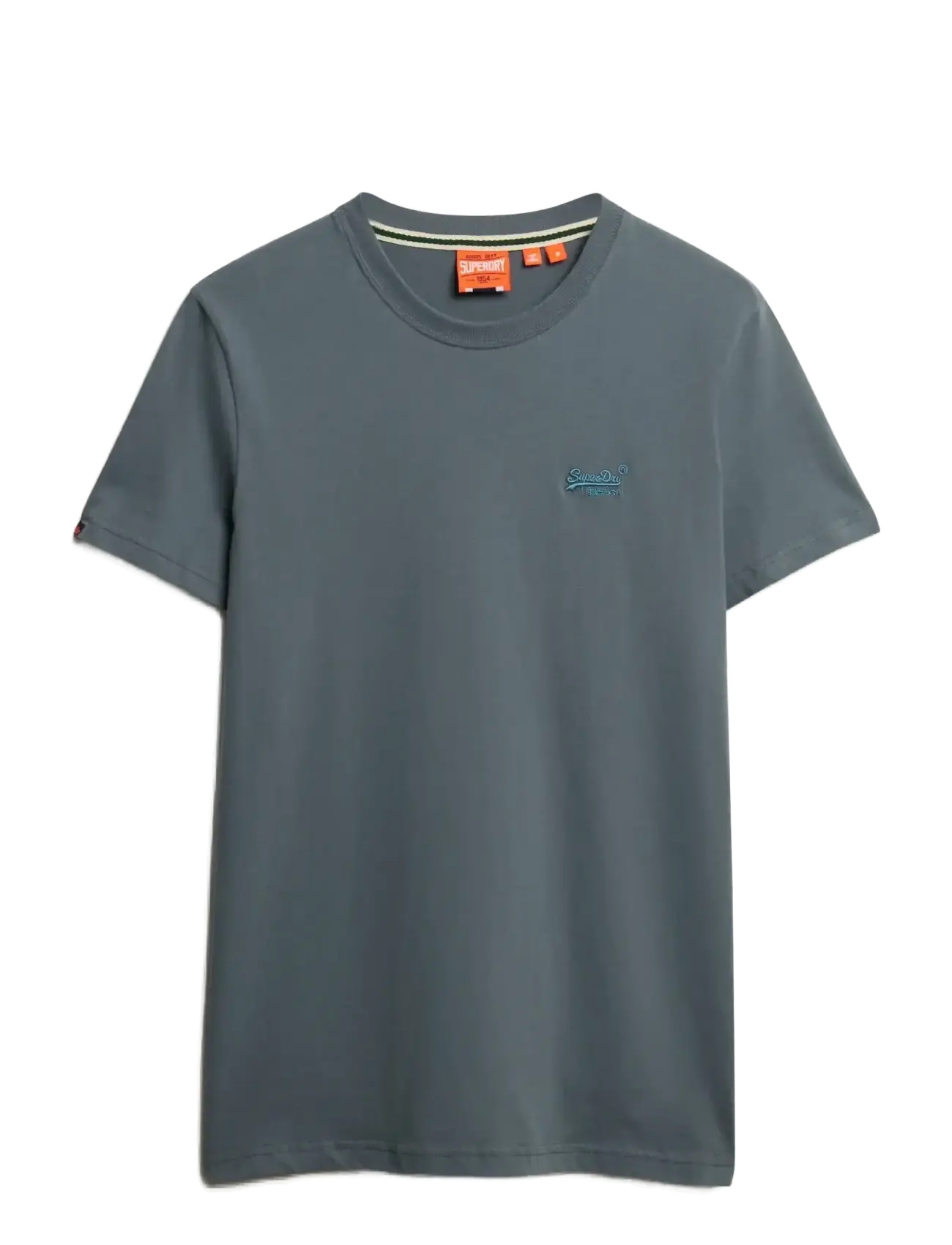 Superdry VINTAGE LOGO EMB TEE - Riided - STORMY WEATHER BLUE / grey