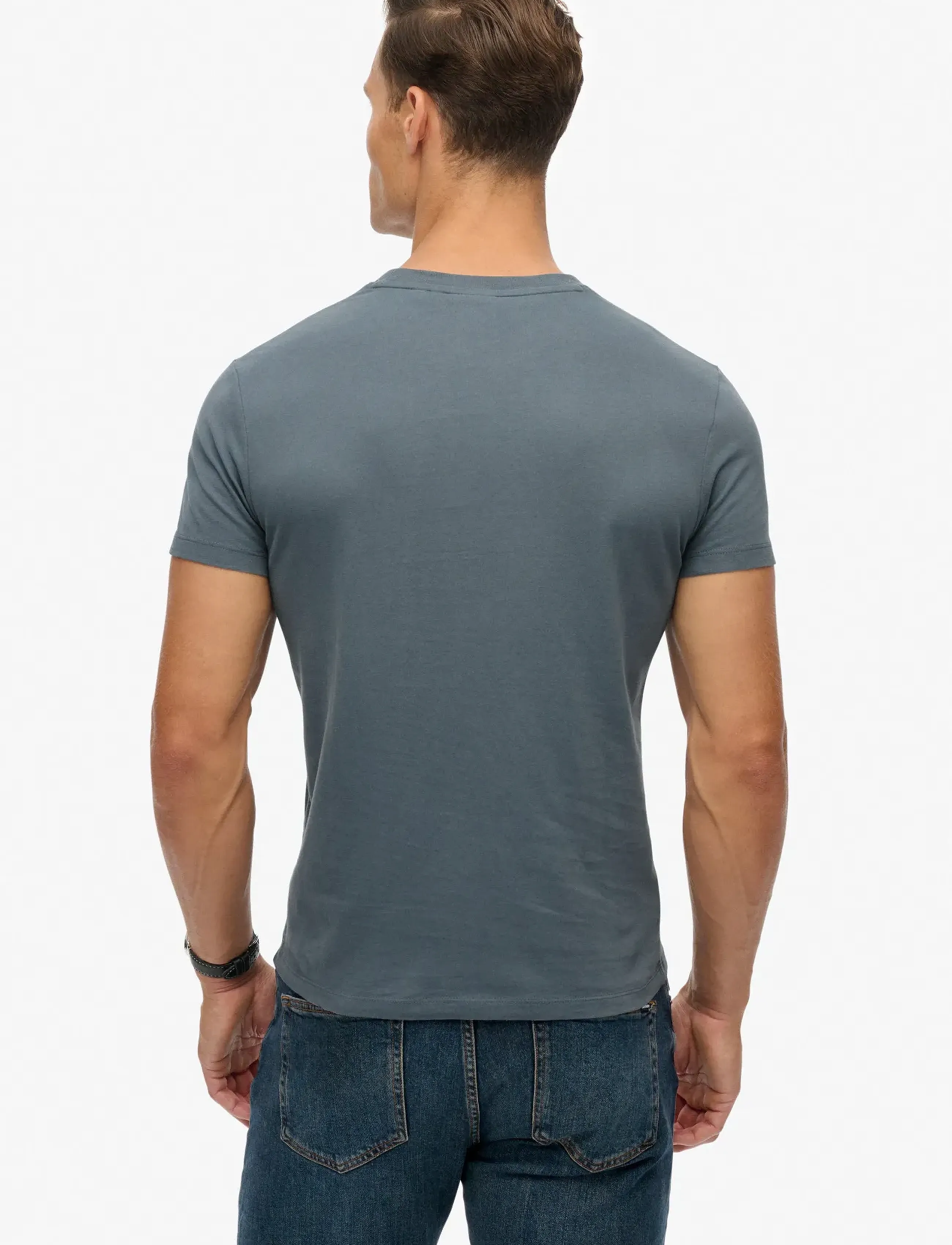 Superdry - VINTAGE LOGO EMB TEE - short-sleeved t-shirts - stormy weather blue - 5