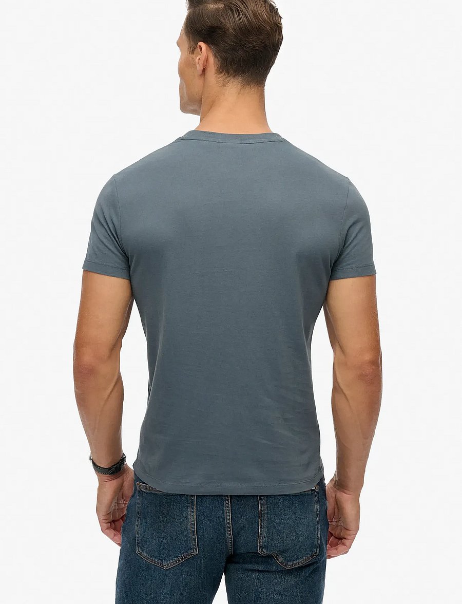 Superdry - VINTAGE LOGO EMB TEE - short-sleeved t-shirts - stormy weather blue - 5