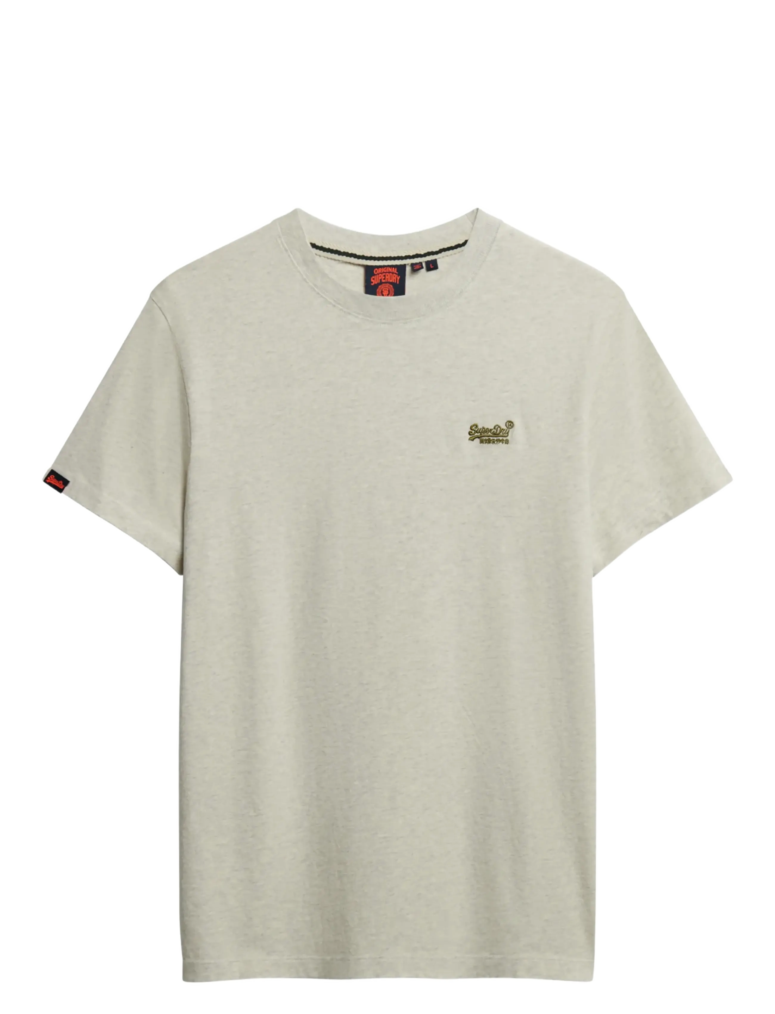Superdry ESSENTIAL LOGO EMB TEE - Riided - STRAW GREY MARL / grey