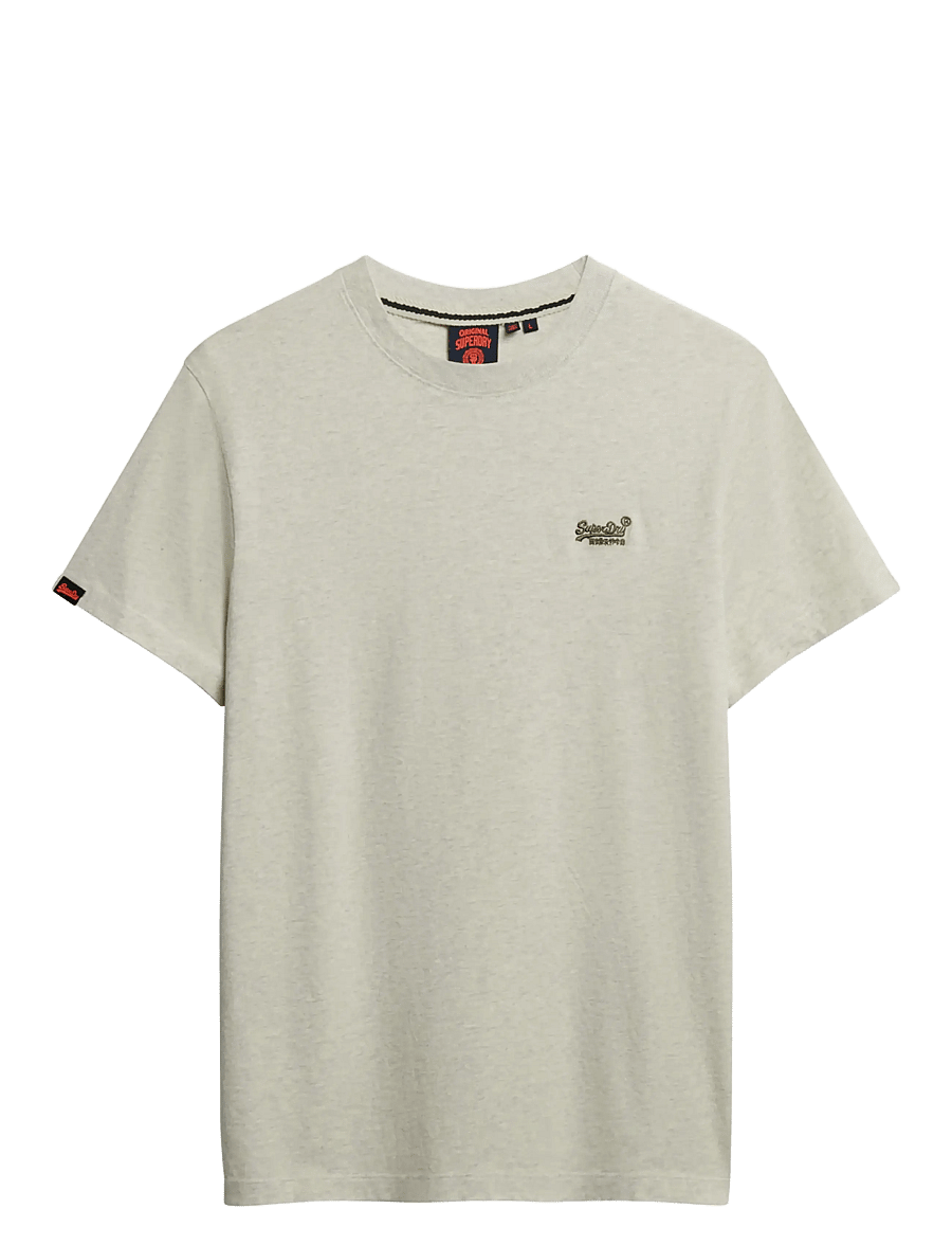 Superdry - VINTAGE LOGO EMB TEE - short-sleeved t-shirts - straw grey marl - 1