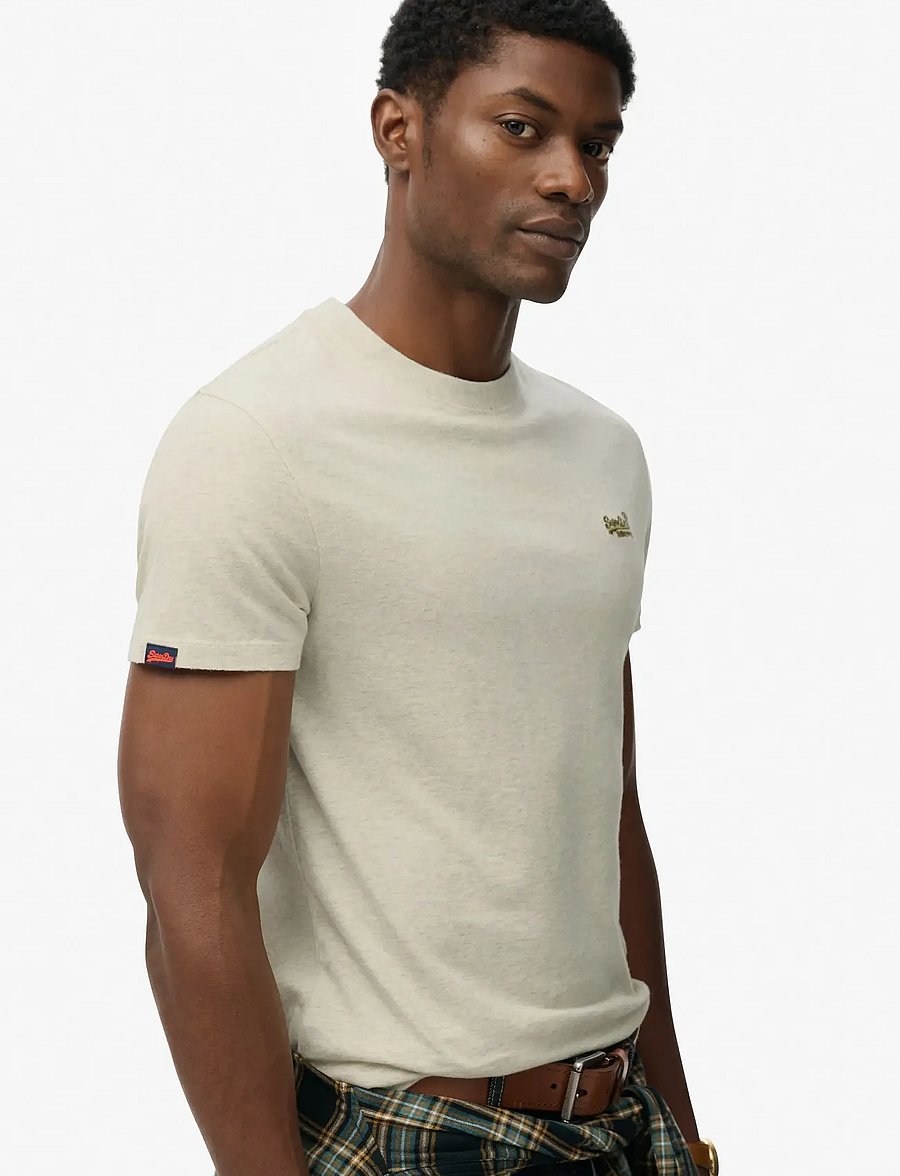 Superdry - VINTAGE LOGO EMB TEE - short-sleeved t-shirts - straw grey marl - 3