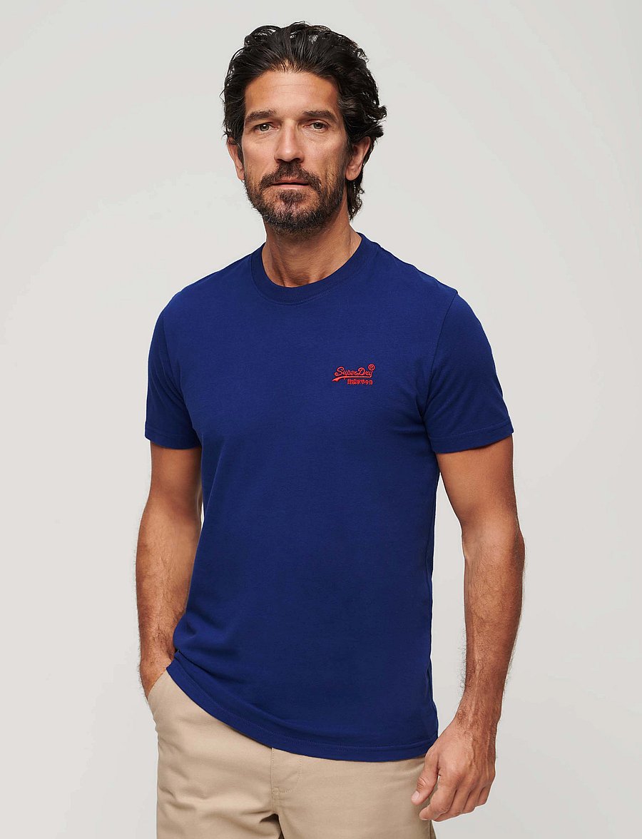Superdry - VINTAGE LOGO EMB TEE - short-sleeved t-shirts - supermarine navy - 0