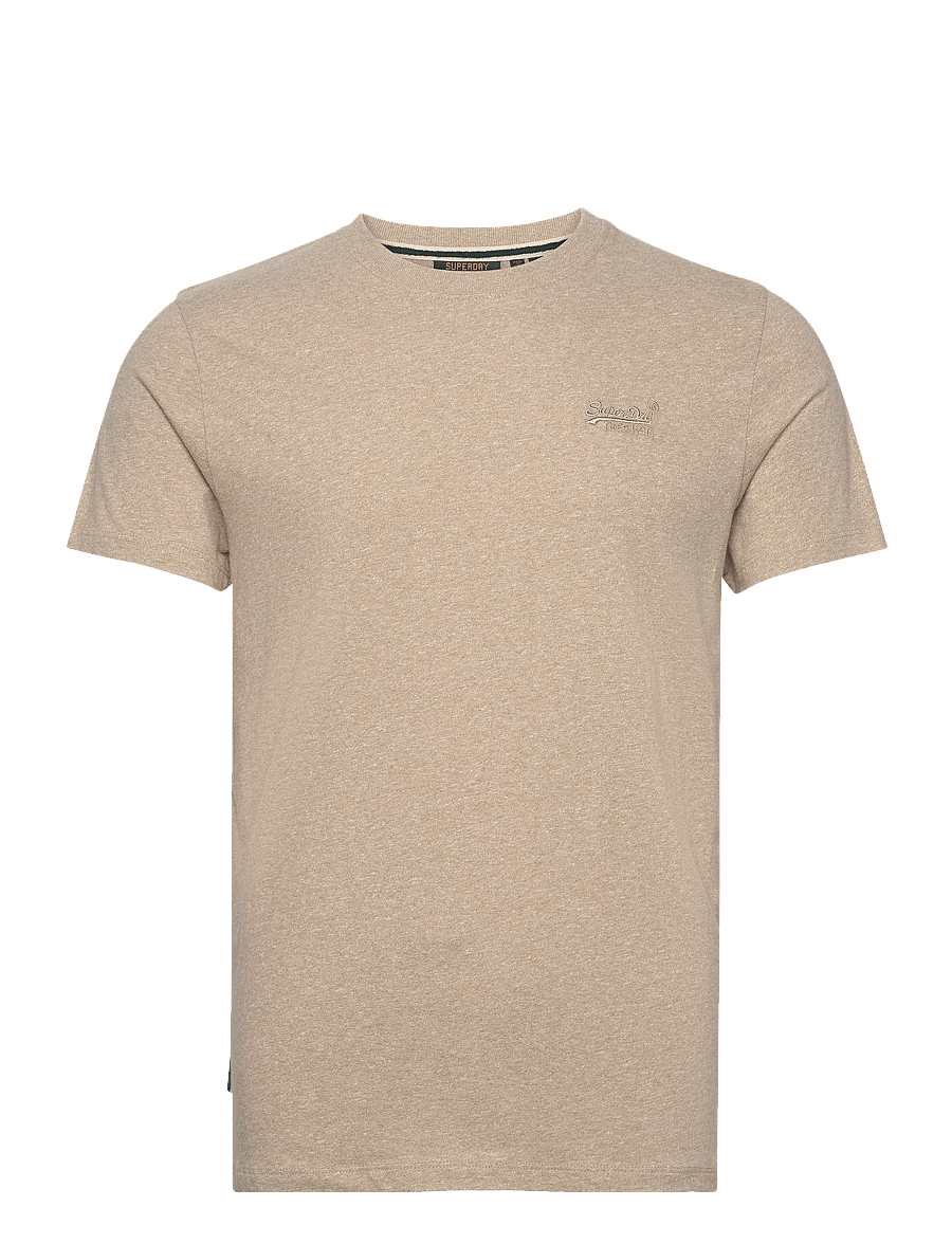 Superdry - VINTAGE LOGO EMB TEE - short-sleeved t-shirts - tan brown fleck marl - 1
