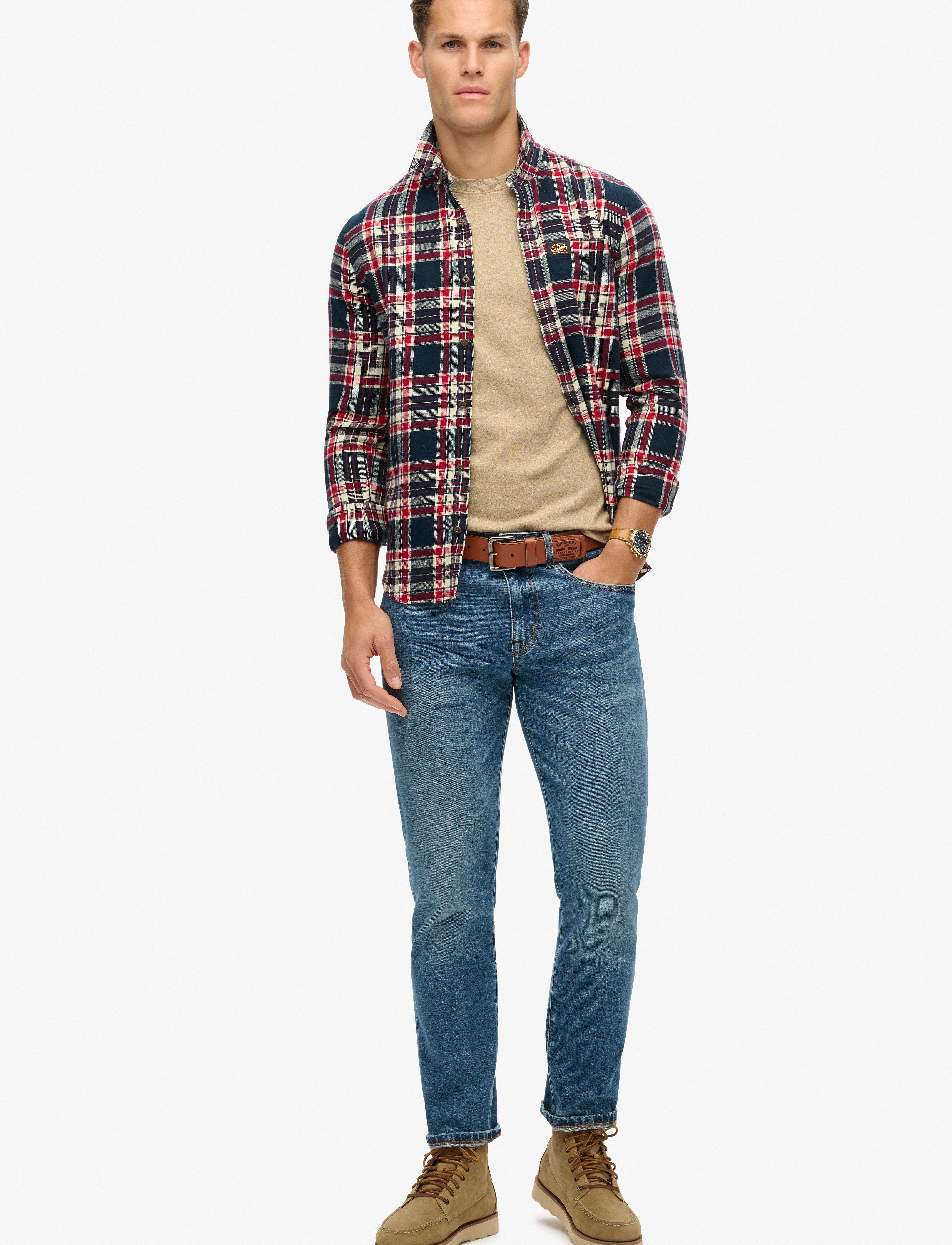 Superdry - VINTAGE LOGO EMB TEE - laveste priser - tan brown fleck marl - 3