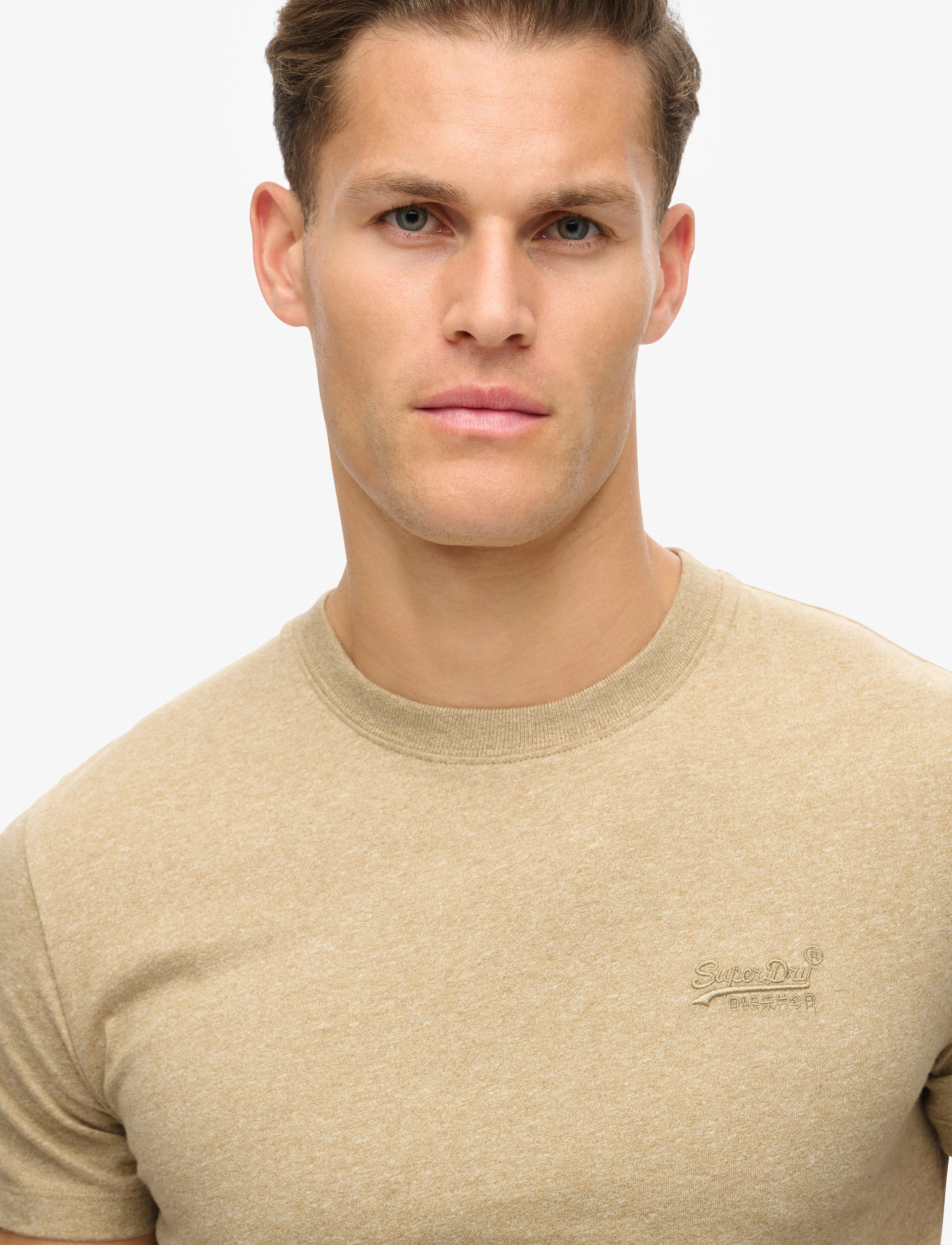 Superdry - VINTAGE LOGO EMB TEE - laveste priser - tan brown fleck marl - 4