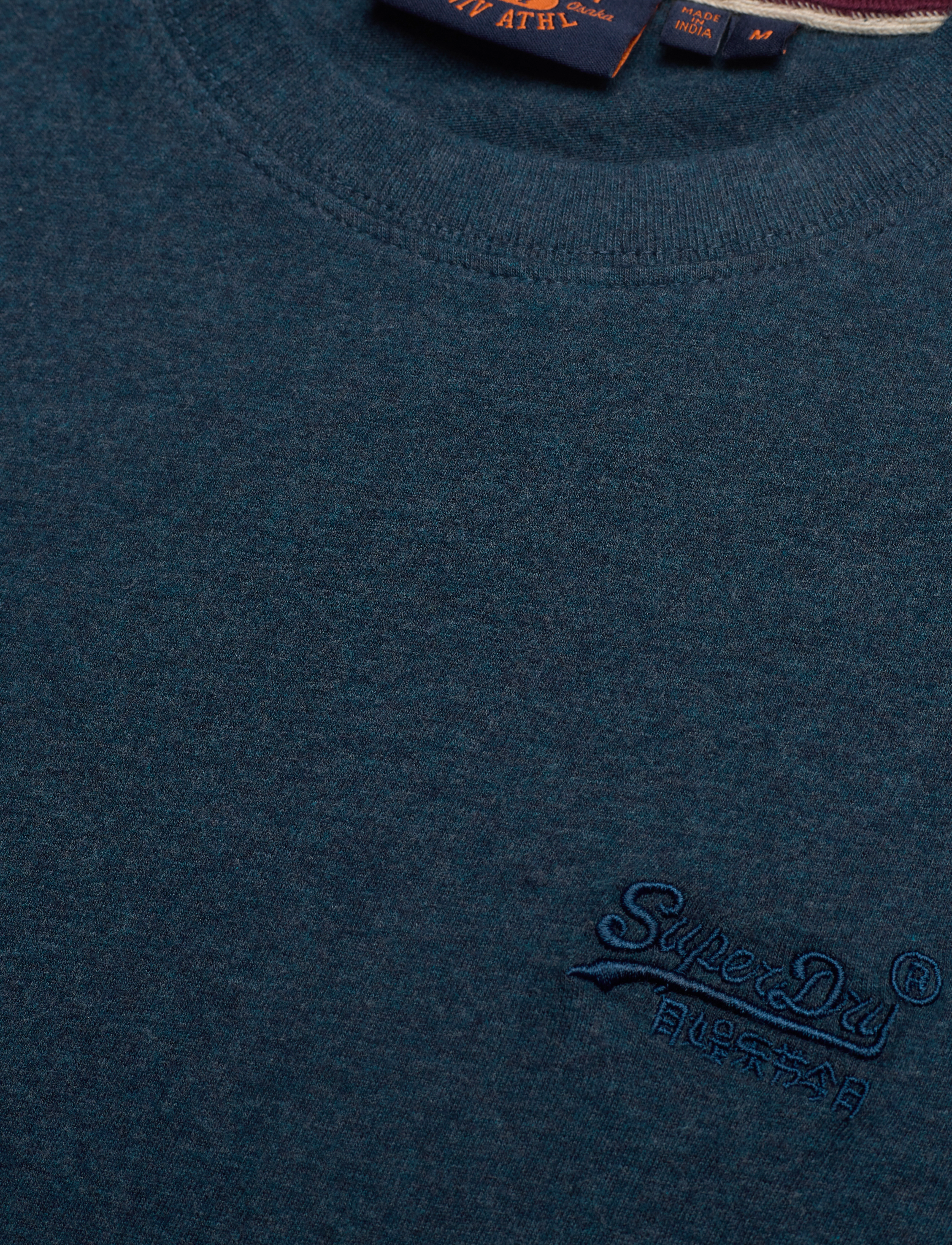 Superdry - VINTAGE LOGO EMB TEE - laveste priser - teal blue marl - 4