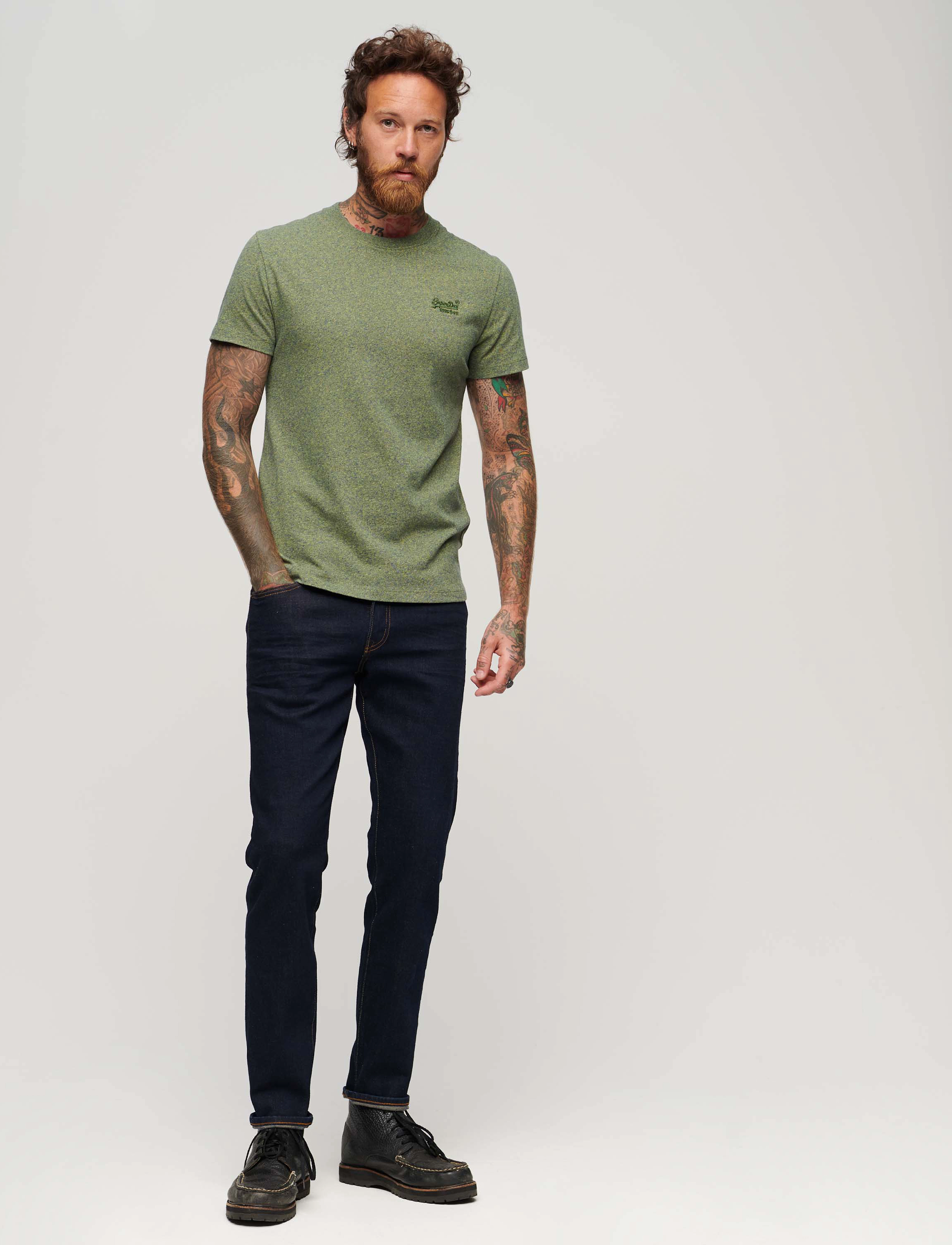 Superdry - ESSENTIAL LOGO EMB TEE - laveste priser - vine green marl - 3