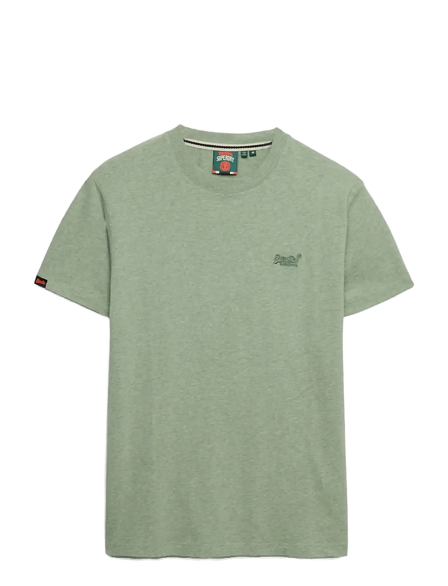 Superdry - VINTAGE LOGO EMB TEE - short-sleeved t-shirts - vintage sage green marl - 1