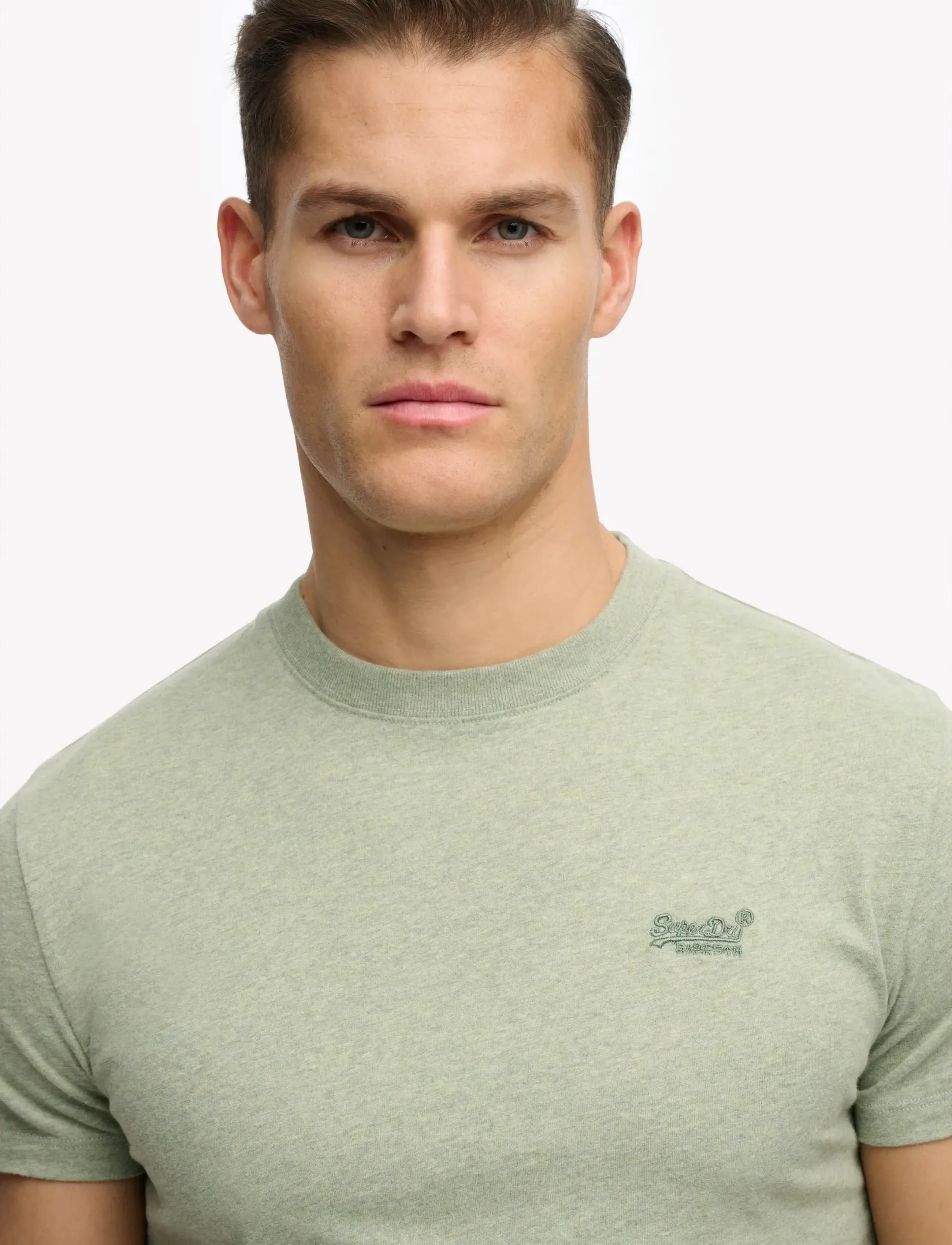 Superdry - VINTAGE LOGO EMB TEE - short-sleeved t-shirts - vintage sage green marl - 2