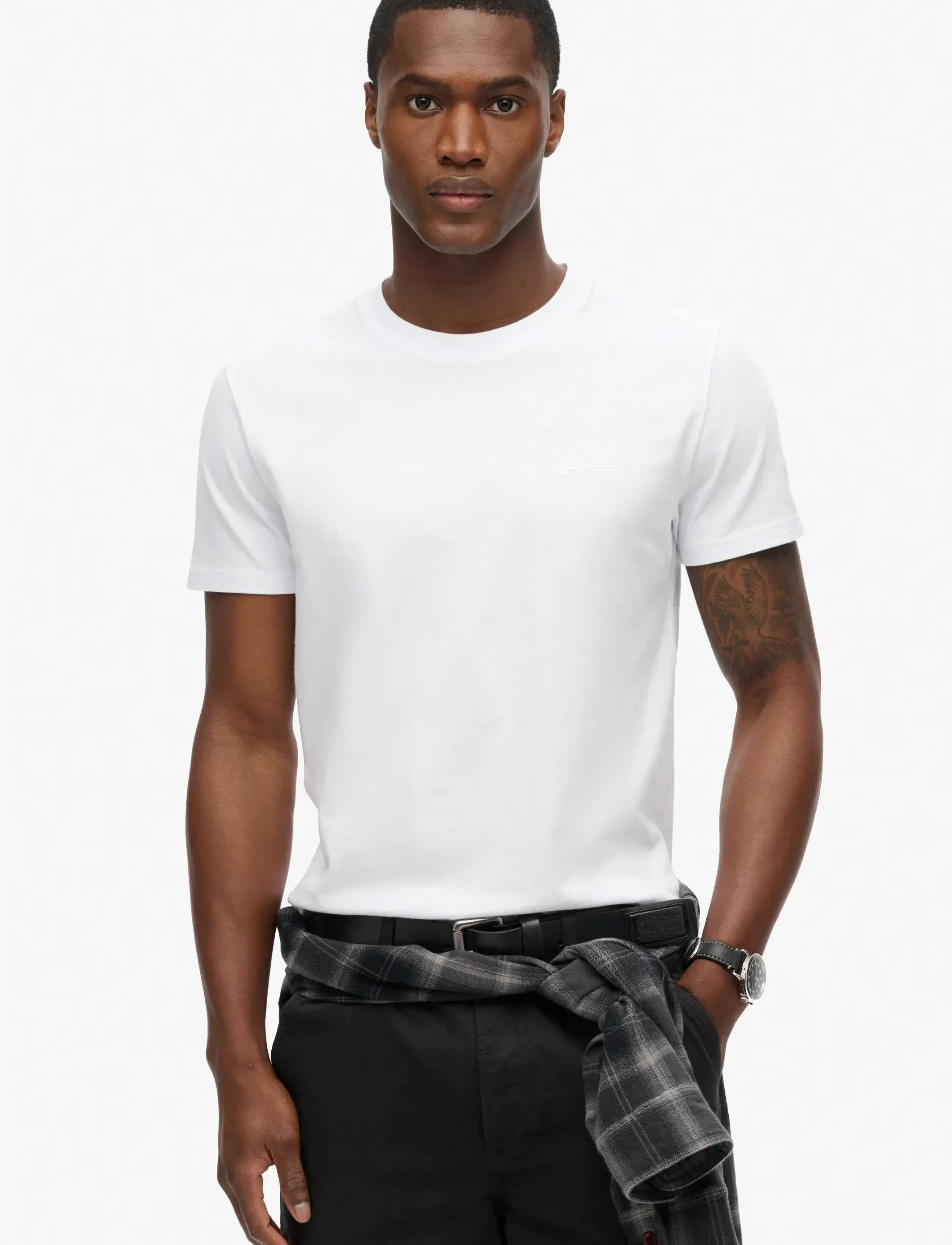 Superdry ESSENTIAL LOGO EMB TEE - Deals - OPTIC/OPTIC / white