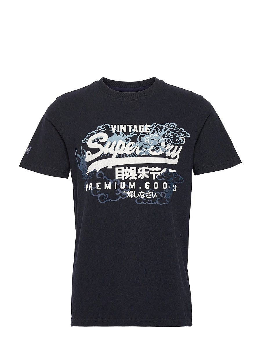 Superdry - VINTAGE VL NARRATIVE TEE - eclipse navy - 0