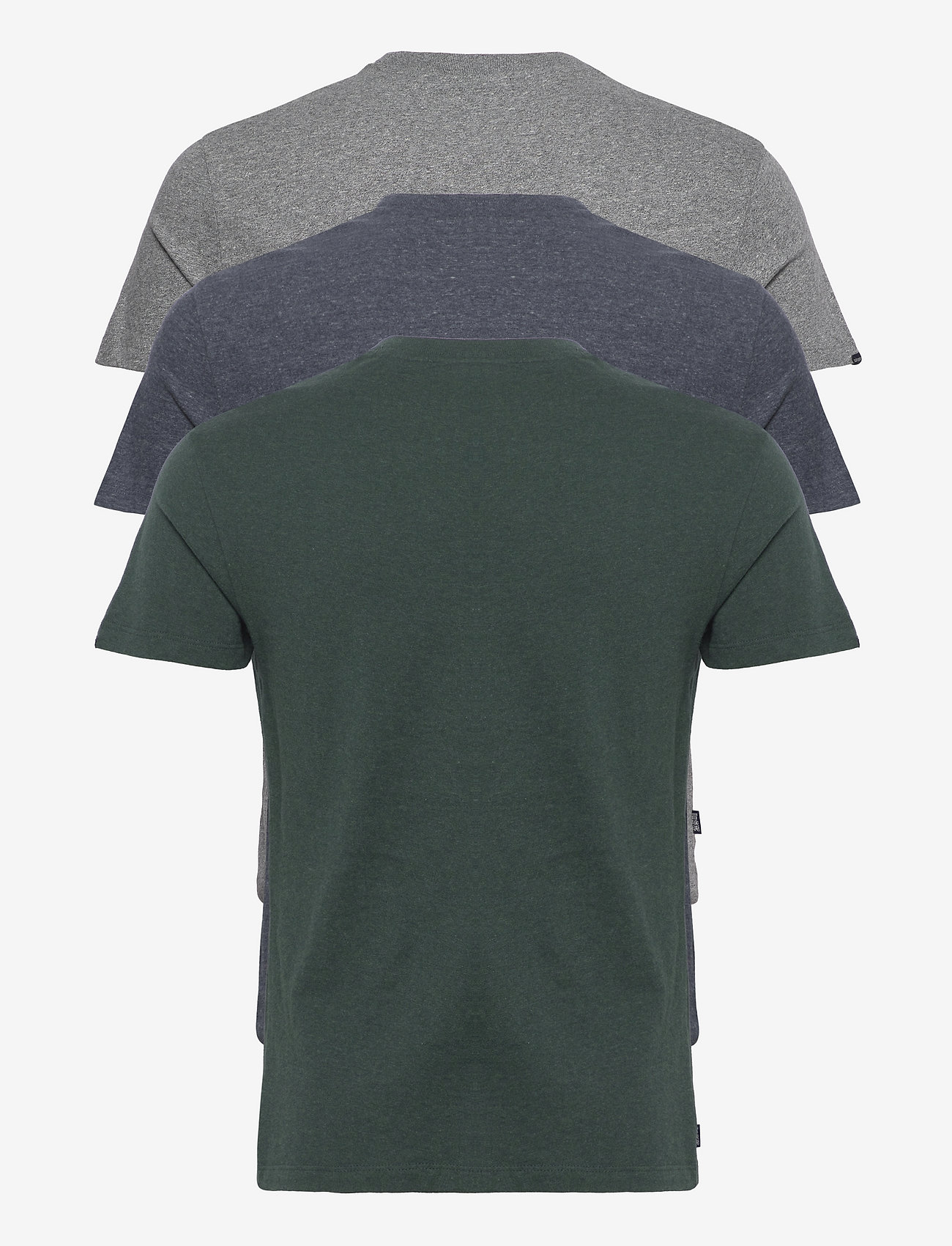 Superdry - ESSENTIAL TRIPLE PACK T-SHIRT - buckgreenmrl/nvymrl/noosgrymrl - 3