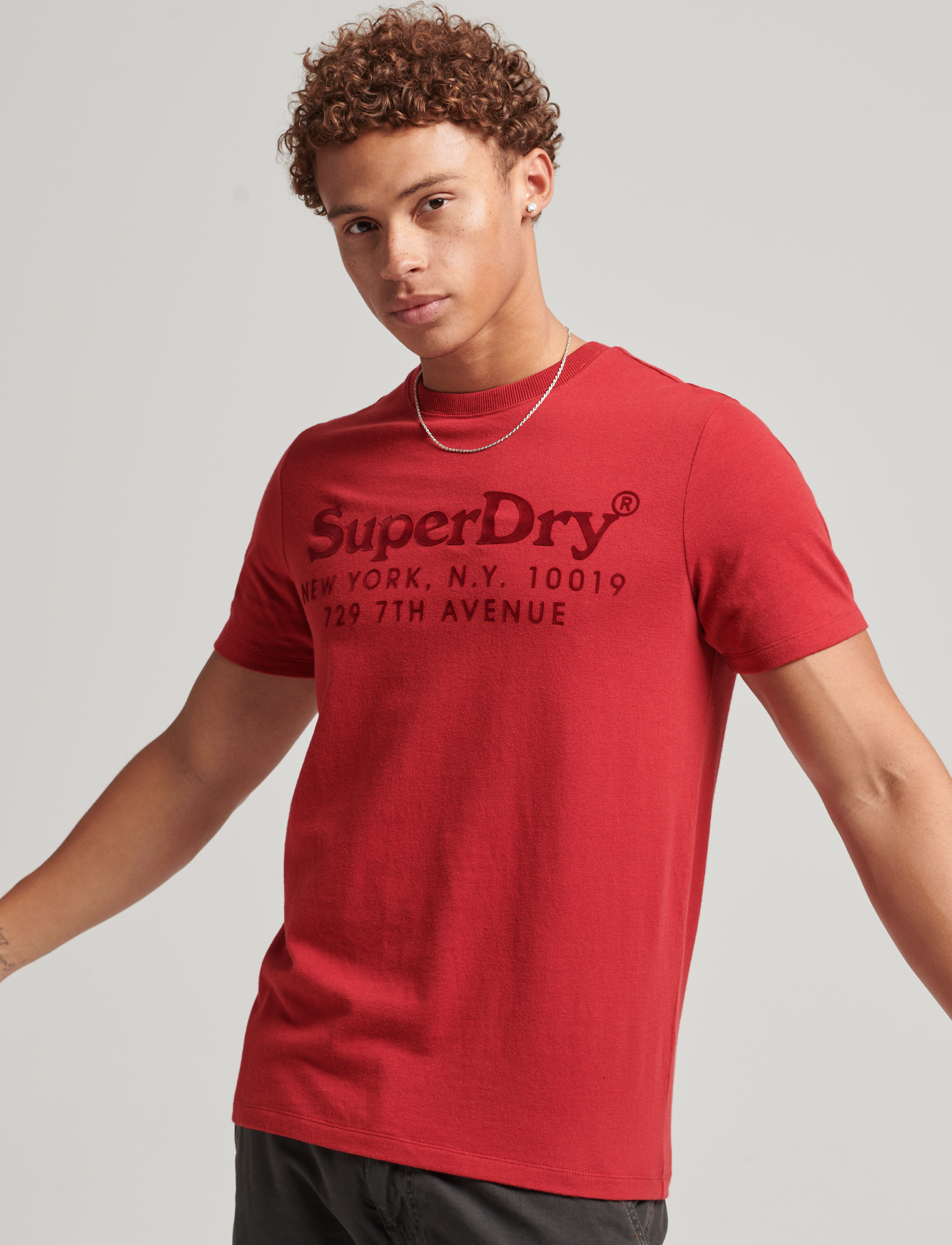 Superdry - VINTAGE VENUE TONAL TEE - rich red marl - 2
