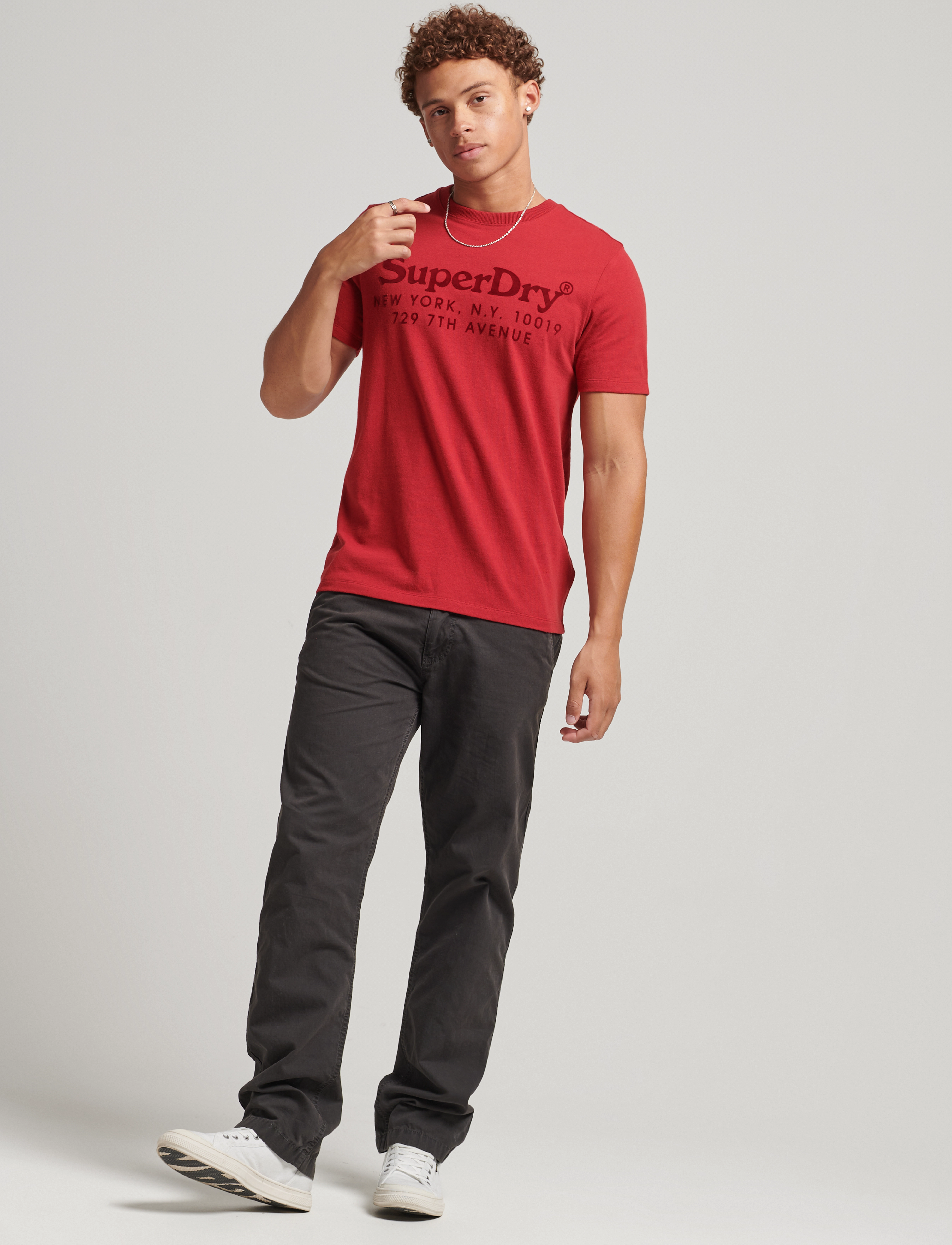 Superdry - VINTAGE VENUE TONAL TEE - rich red marl - 3