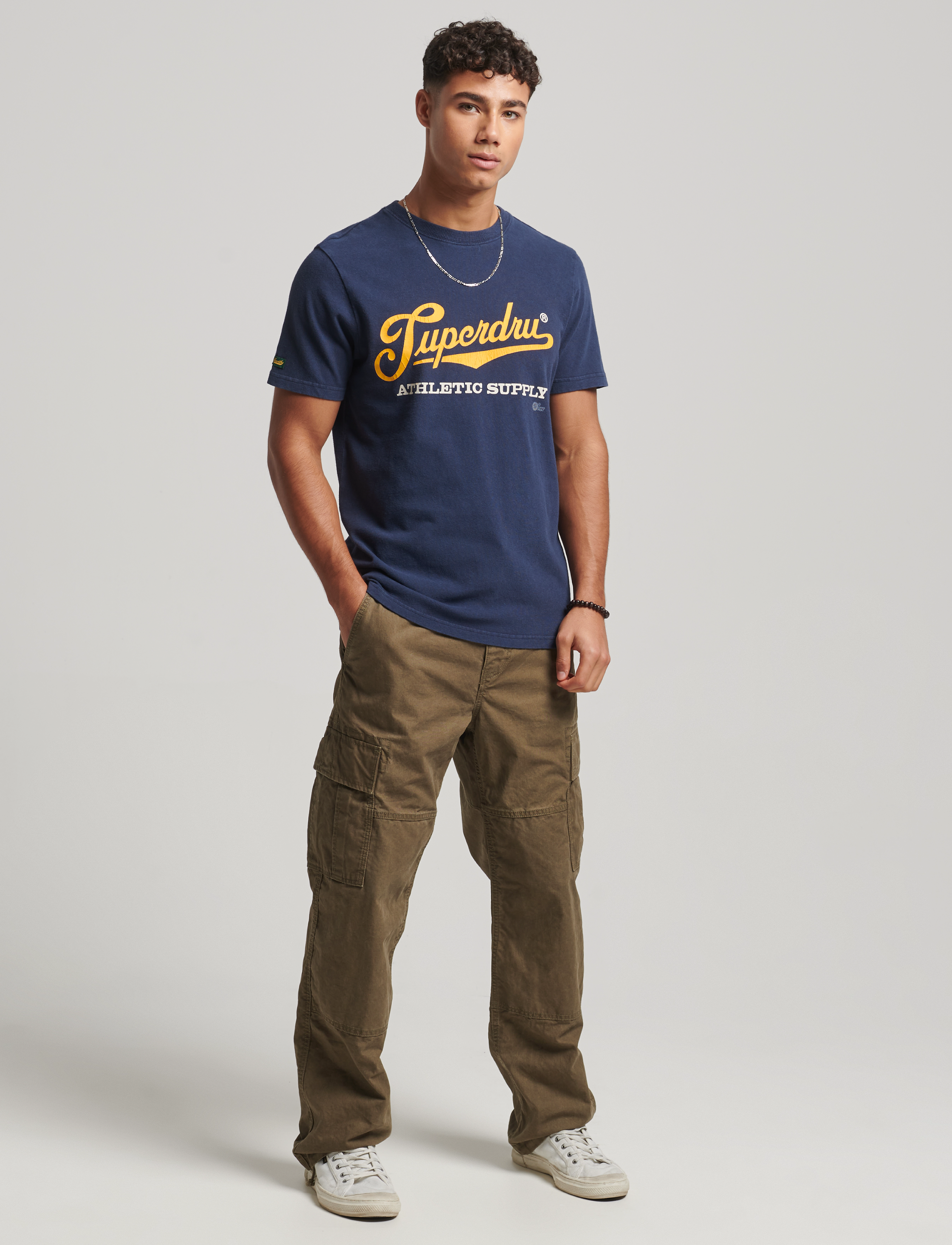 Superdry - VINTAGE SCRIPTED COLLEGE TEE - nautical navy - 2