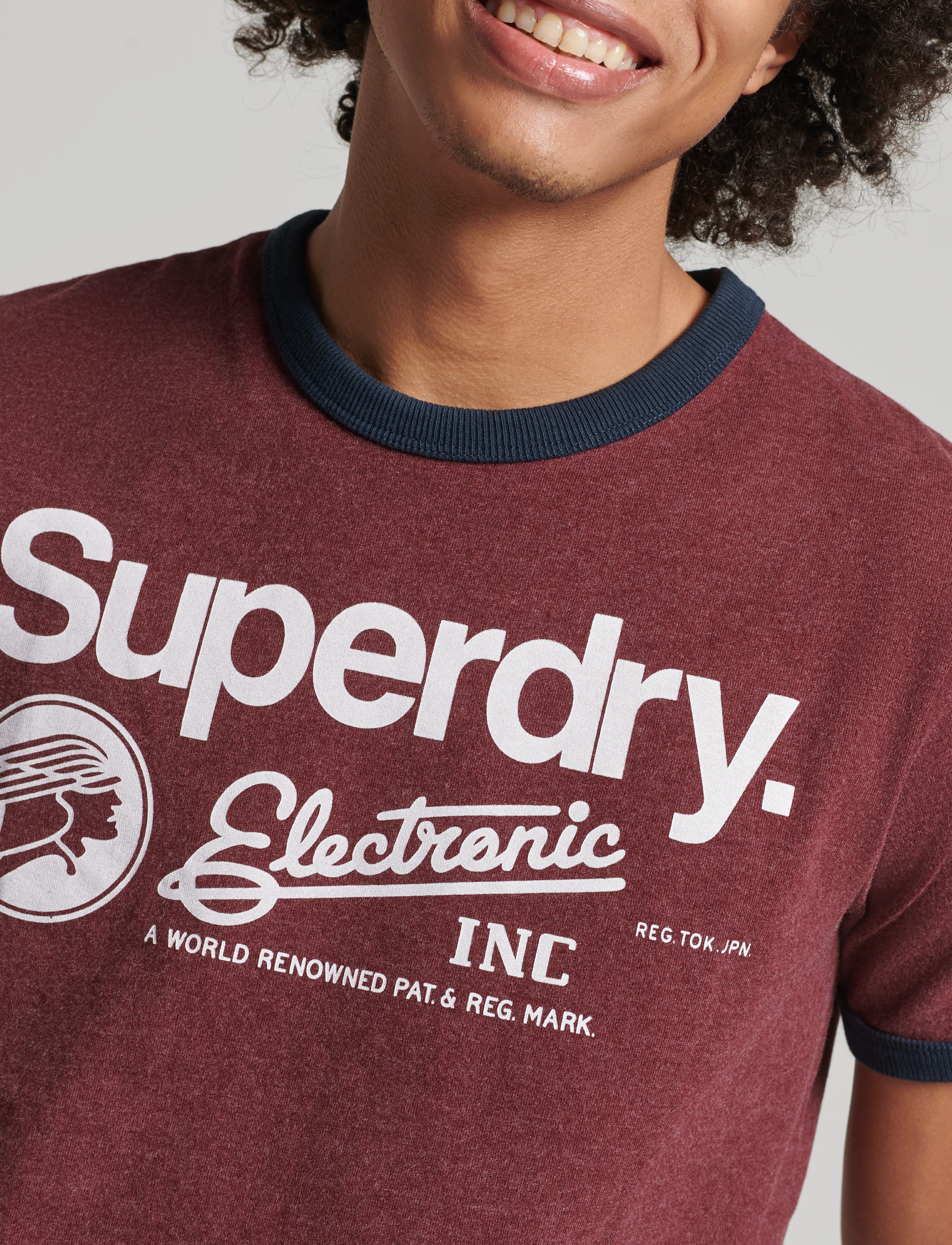 Superdry - VINTAGE CL RINGER TEE - track burgundy marl - 4