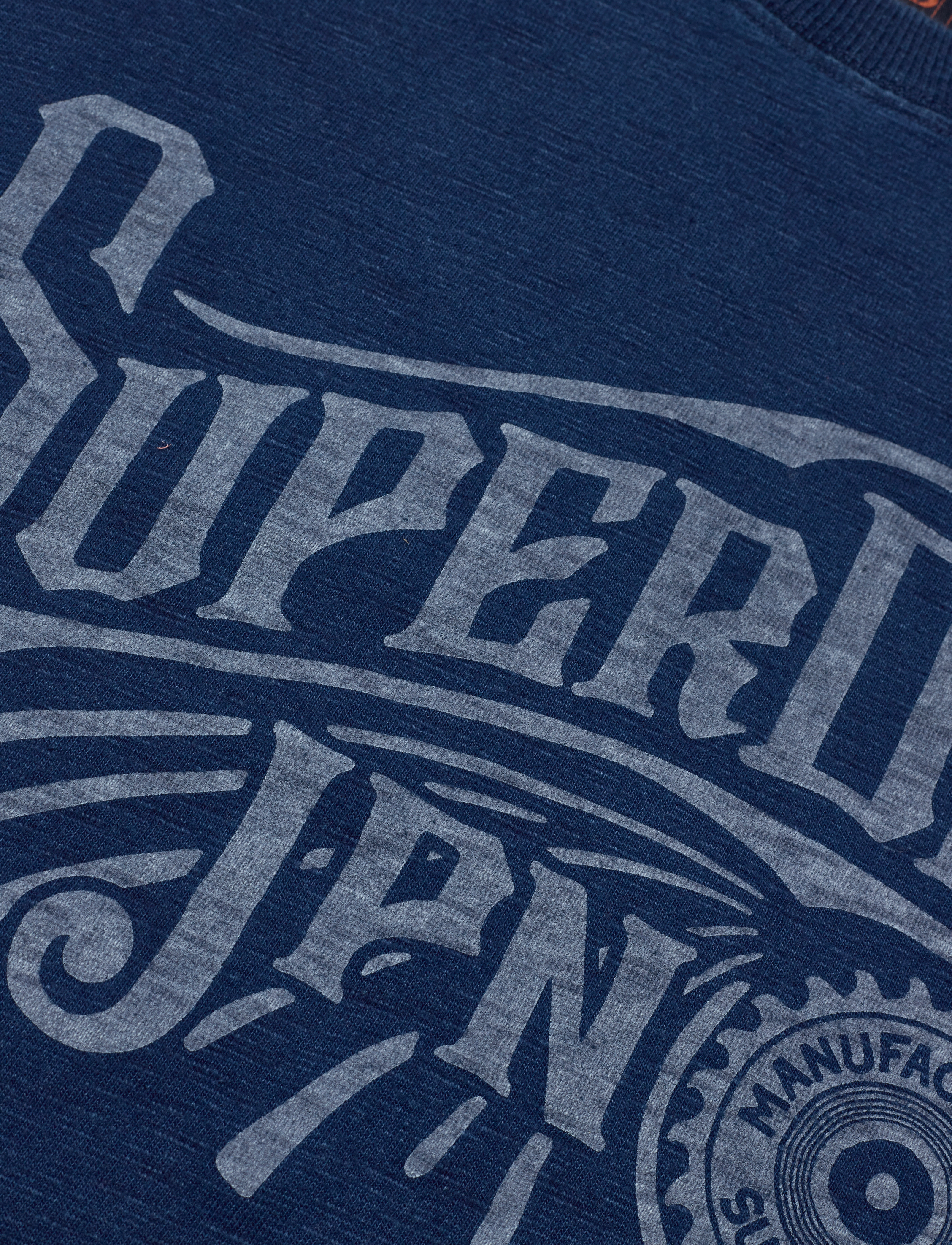 Superdry - VINTAGE SCRIPT INDIGO WW TEE - reverse snowy wash indigo - 3