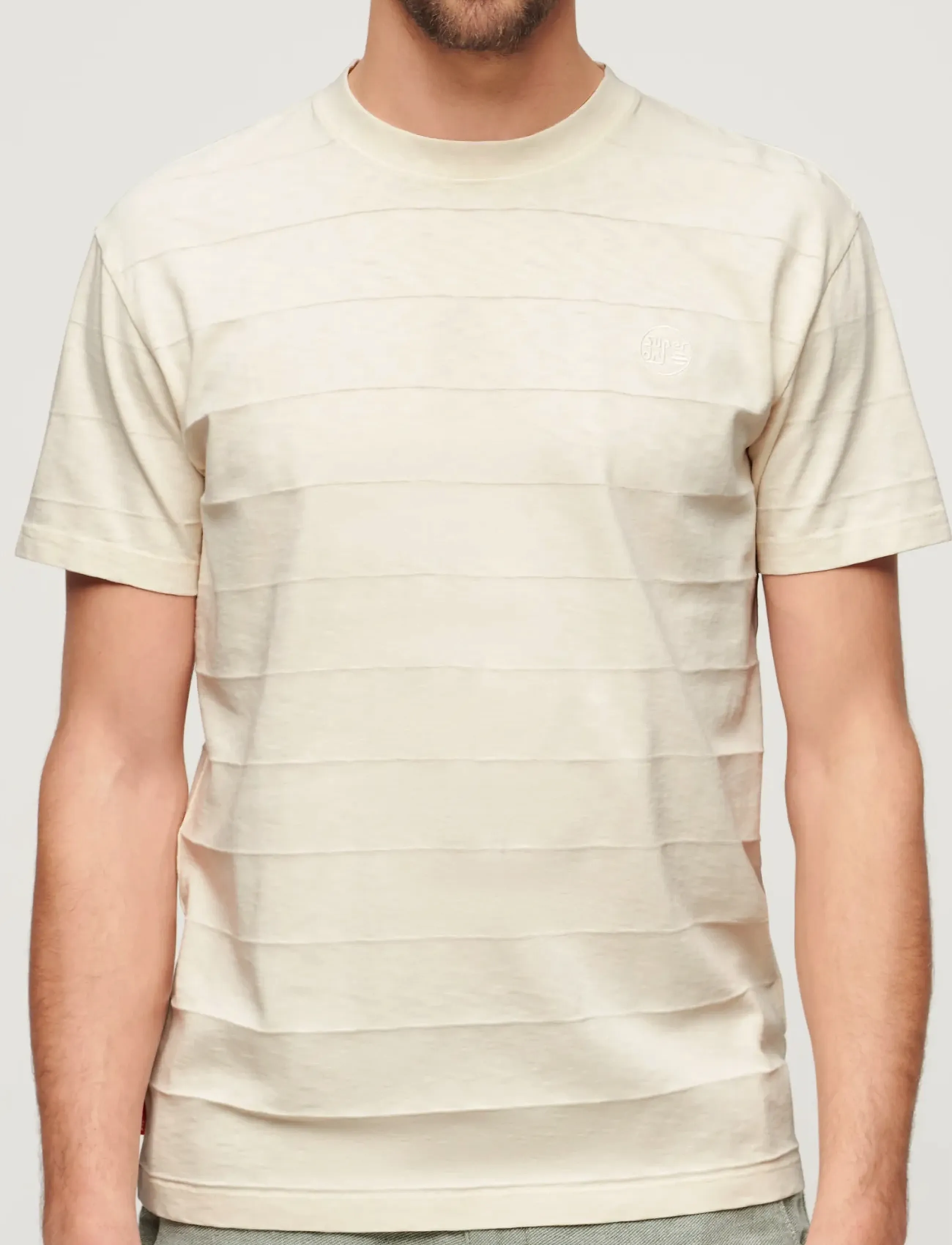 Superdry - VINTAGE TEXTURE TEE - white sand - 4