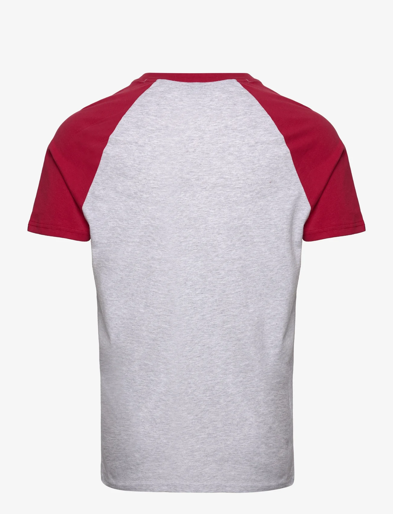 Superdry - VINTAGE HOME RUN RAGLAN TEE - short-sleeved t-shirts - glacier grey marl/red - 1