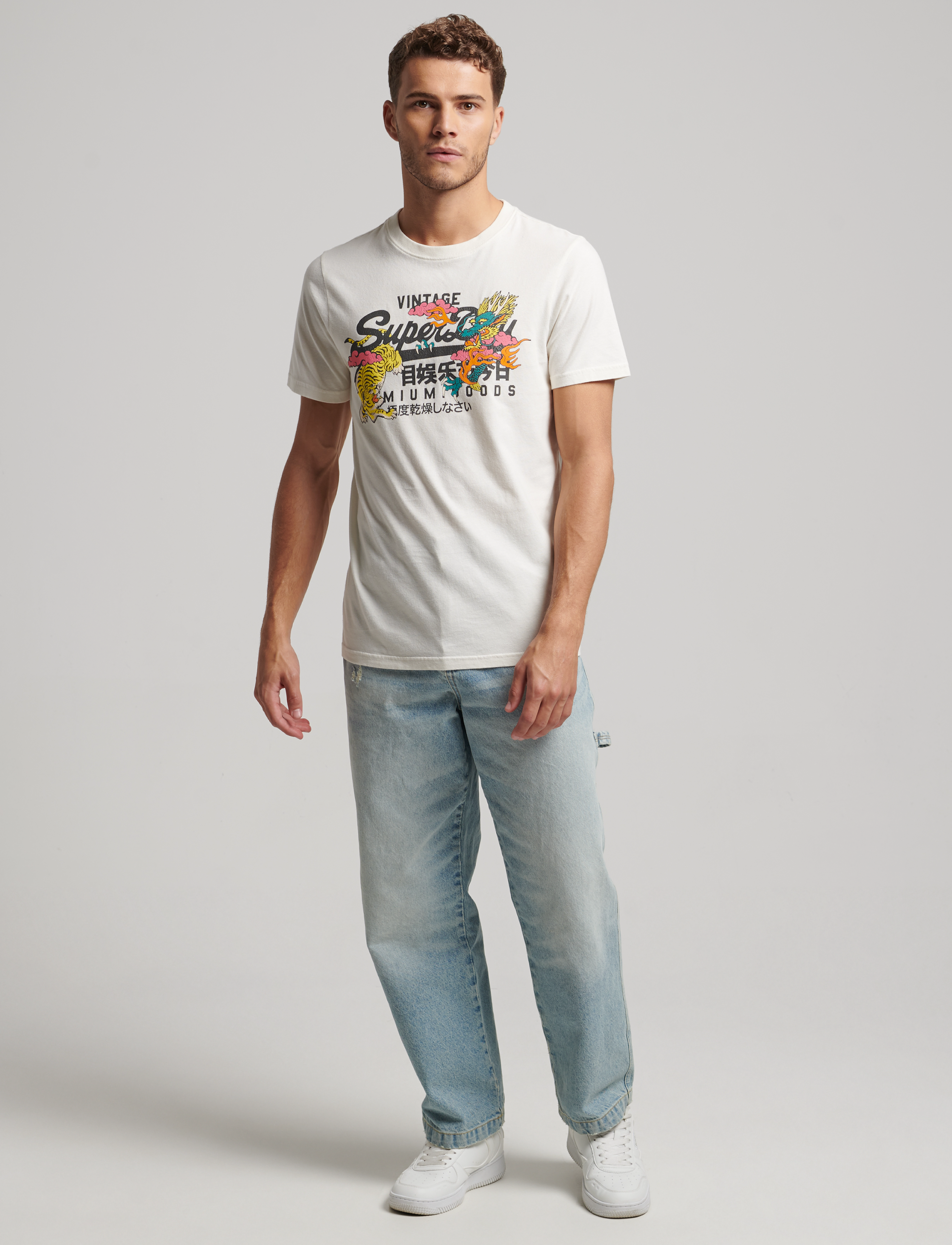 Superdry - VINTAGE VL NARRATIVE TEE - off white - 2