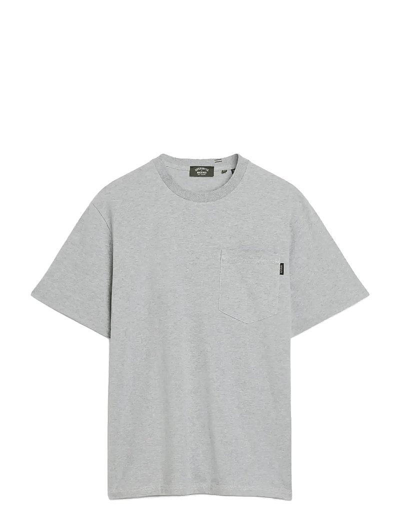 Superdry - CONTRAST STITCH POCKET TSHIRT - kurzärmelig - washed college grey marl - 1