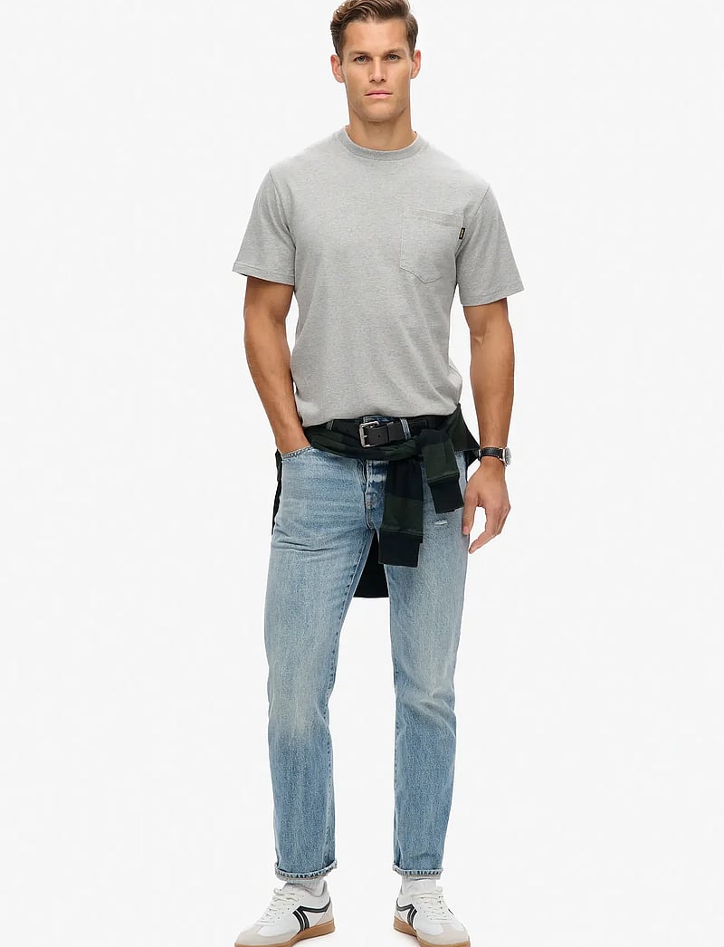 Superdry - CONTRAST STITCH POCKET TSHIRT - kurzärmelig - washed college grey marl - 3