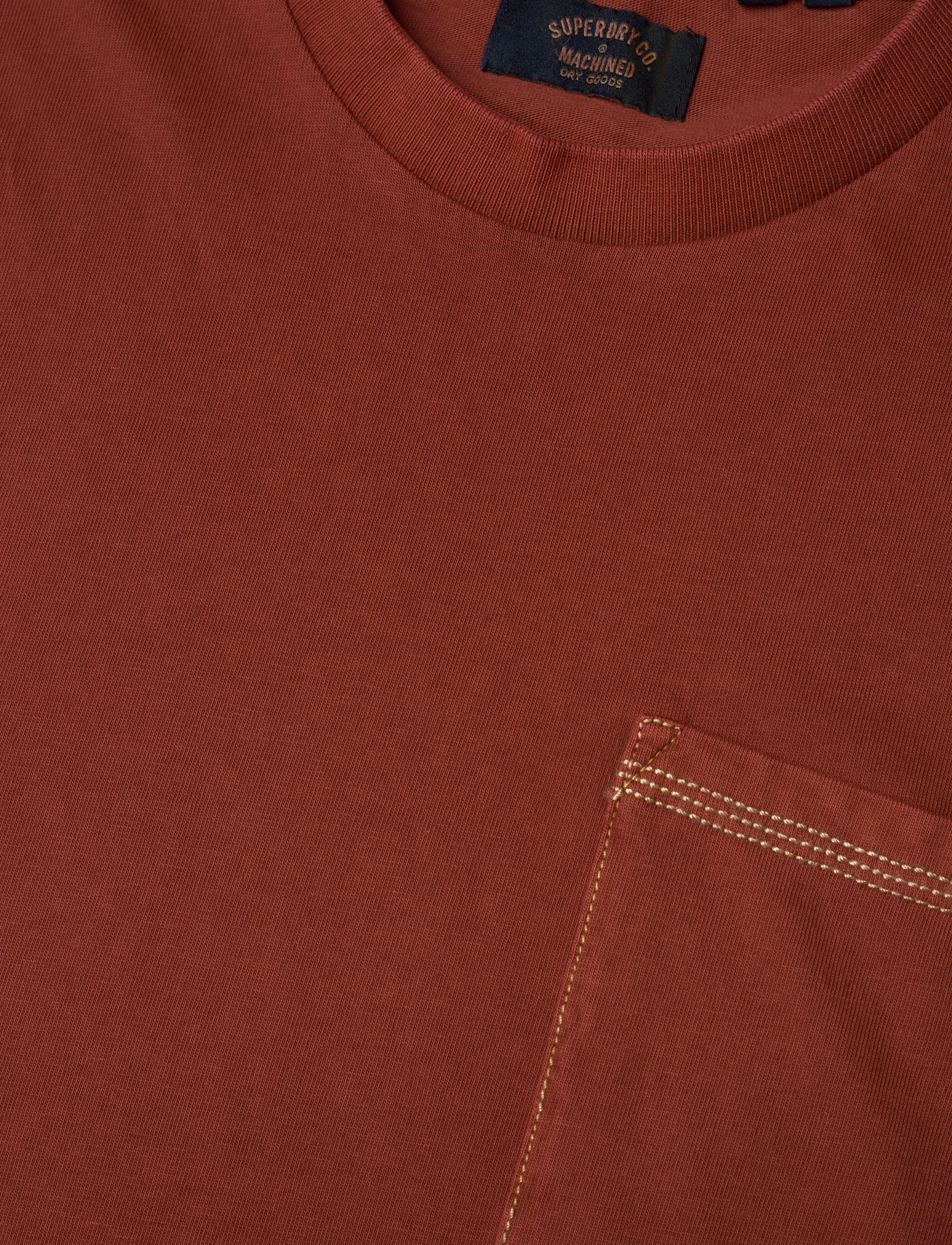 Superdry - CONTRAST STITCH POCKET TSHIRT - smoked cinnamon orange - 2