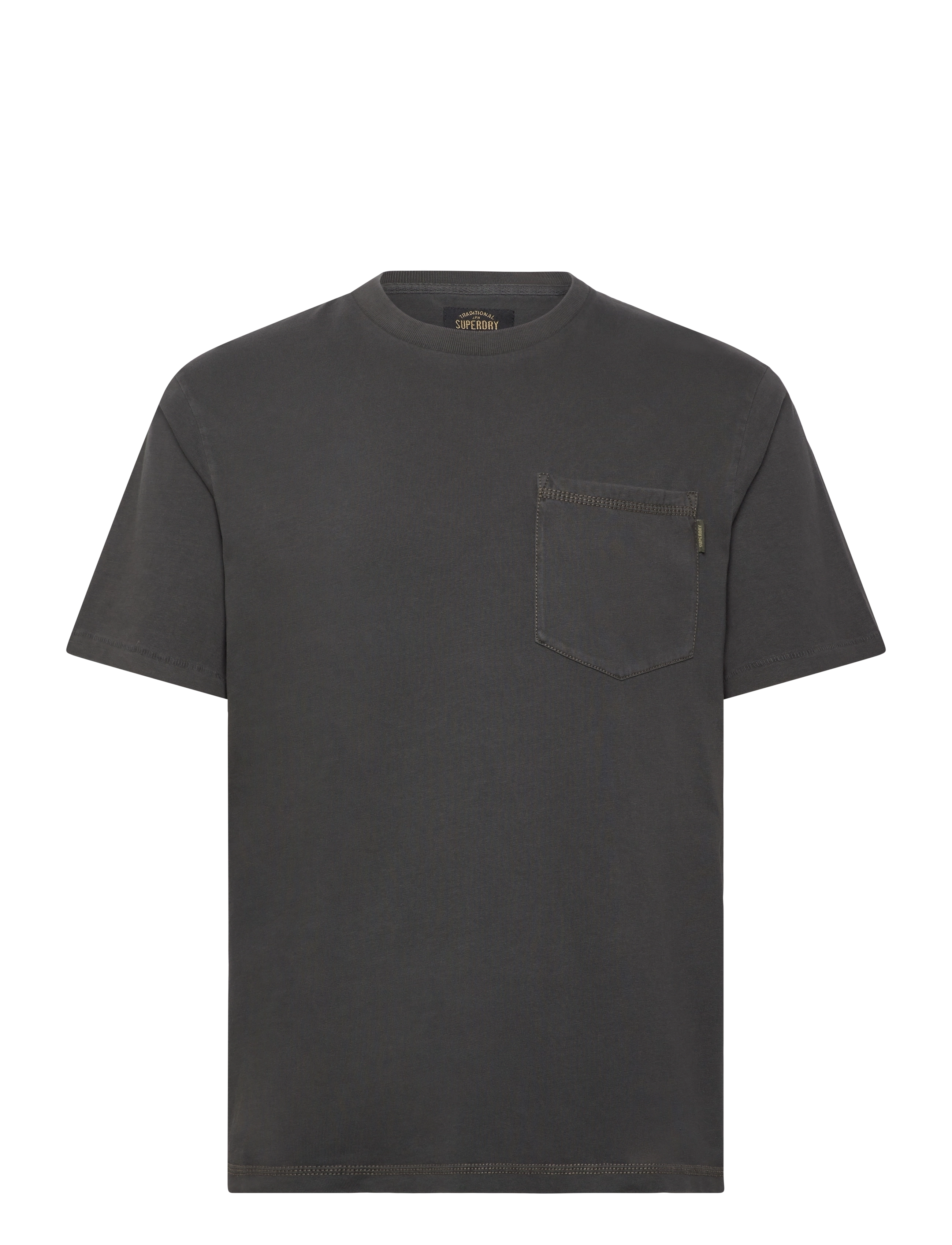 Superdry - CONTRAST STITCH POCKET TSHIRT - washed black - 1