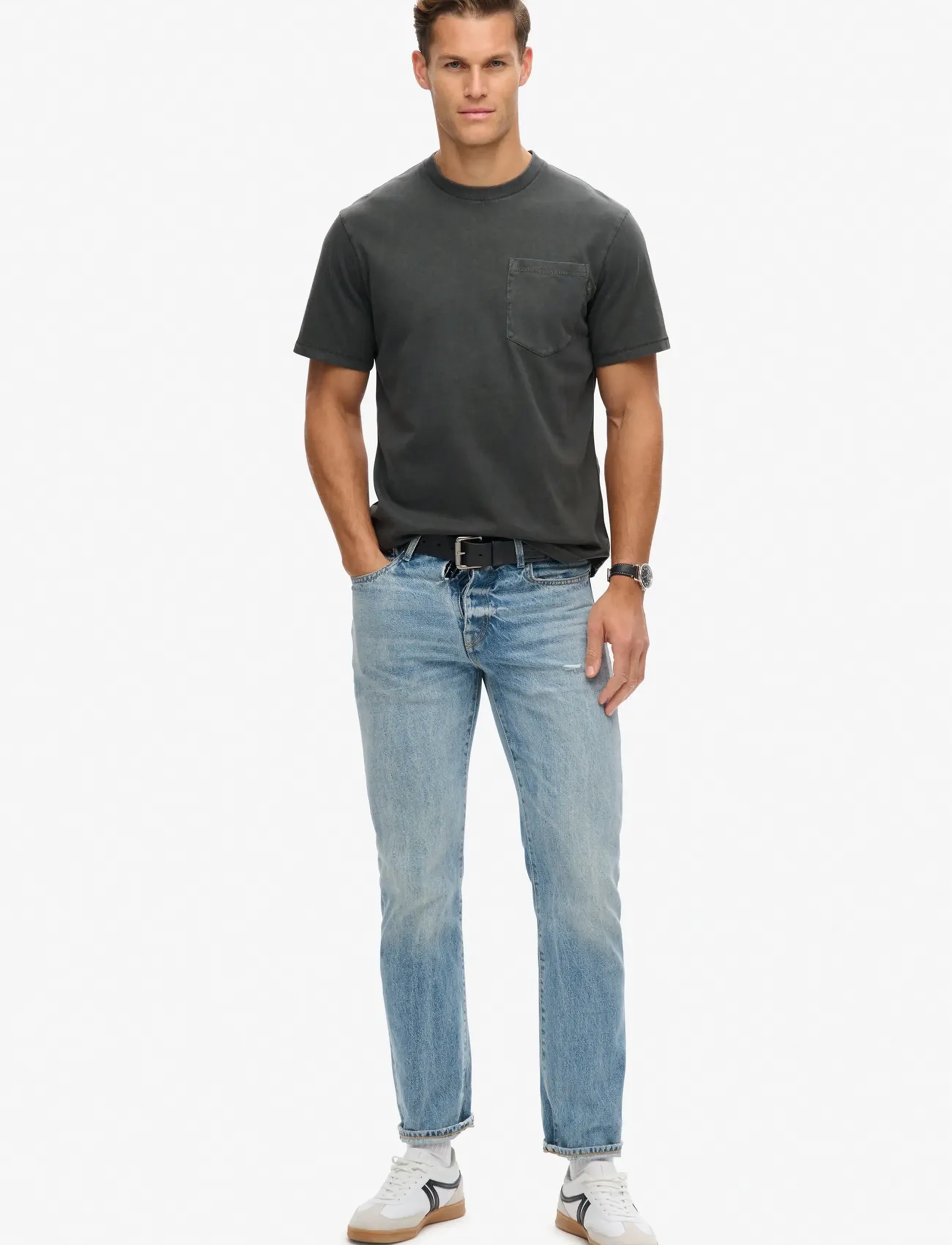 Superdry - CONTRAST STITCH POCKET TSHIRT - washed black - 3