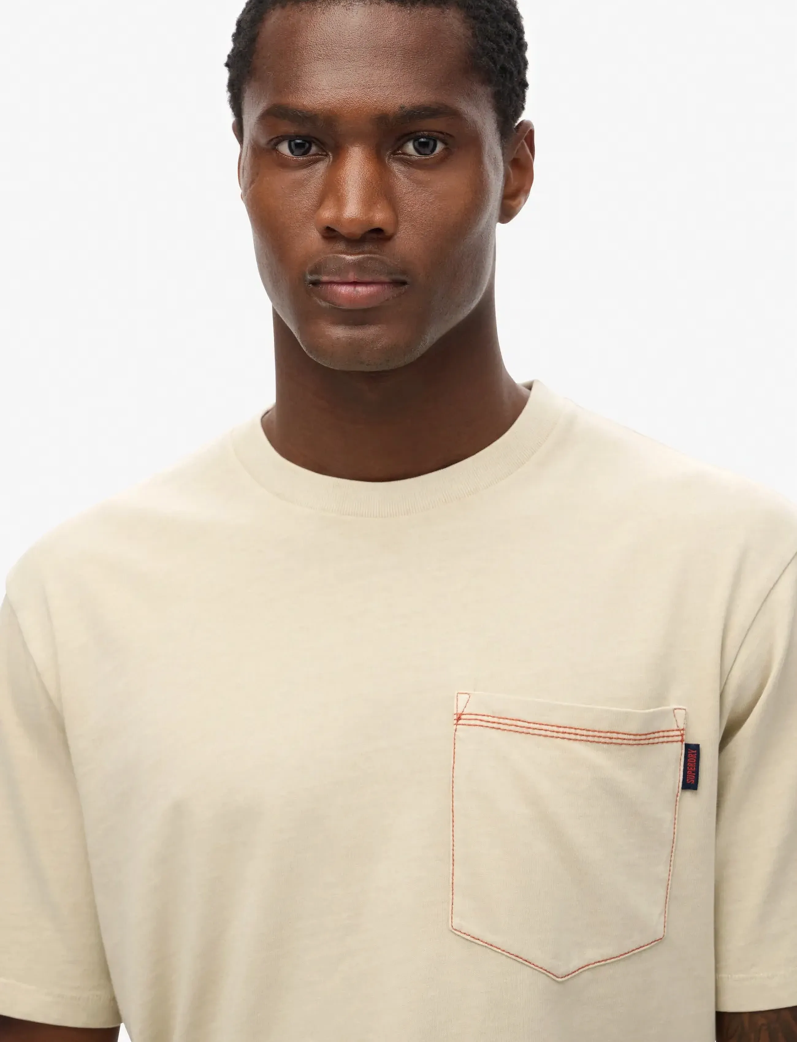 Superdry - CONTRAST STITCH POCKET TSHIRT - washed pelican beige - 3