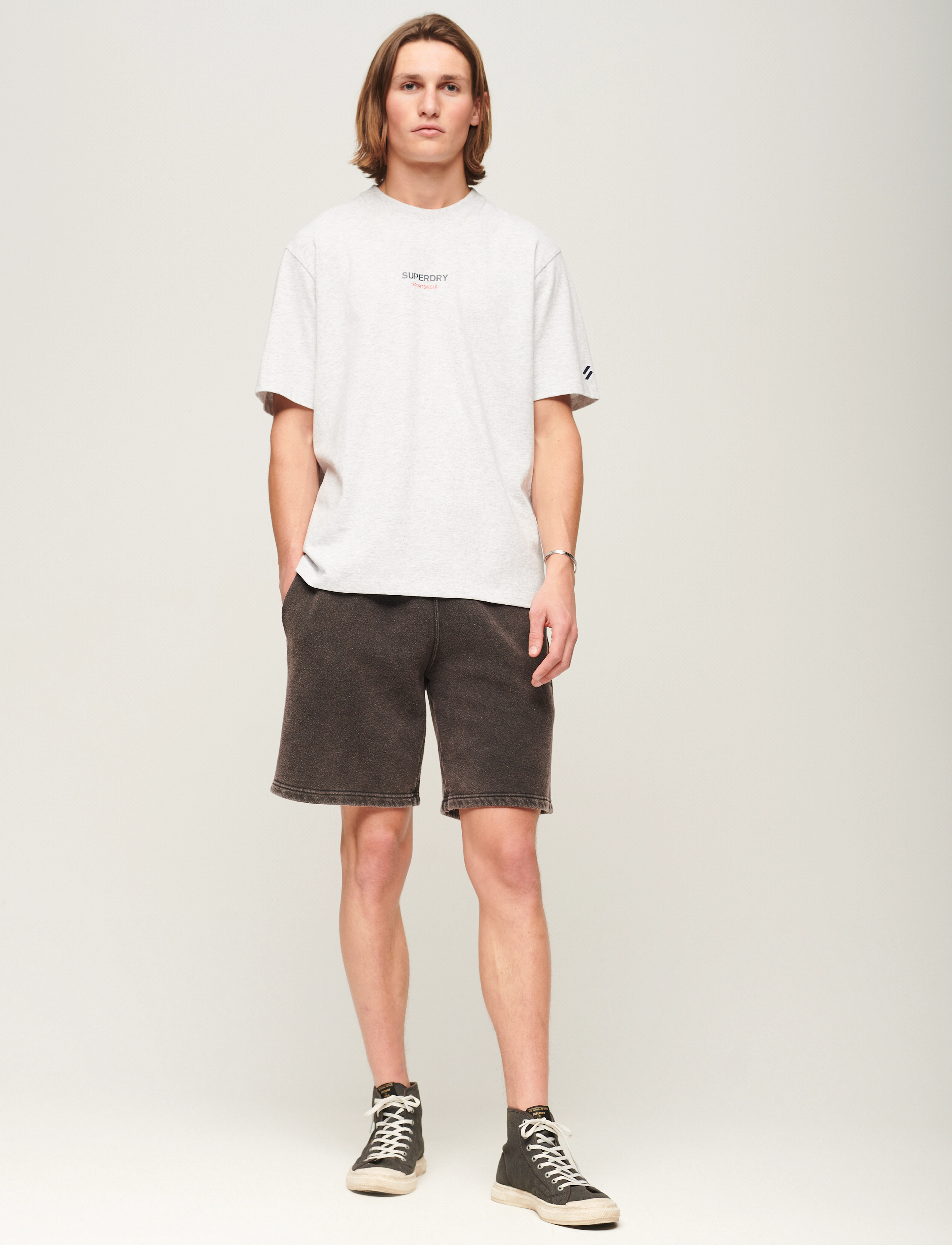 Superdry - SPORTSWEAR LOGO LOOSE TEE - cadet grey marl - 3