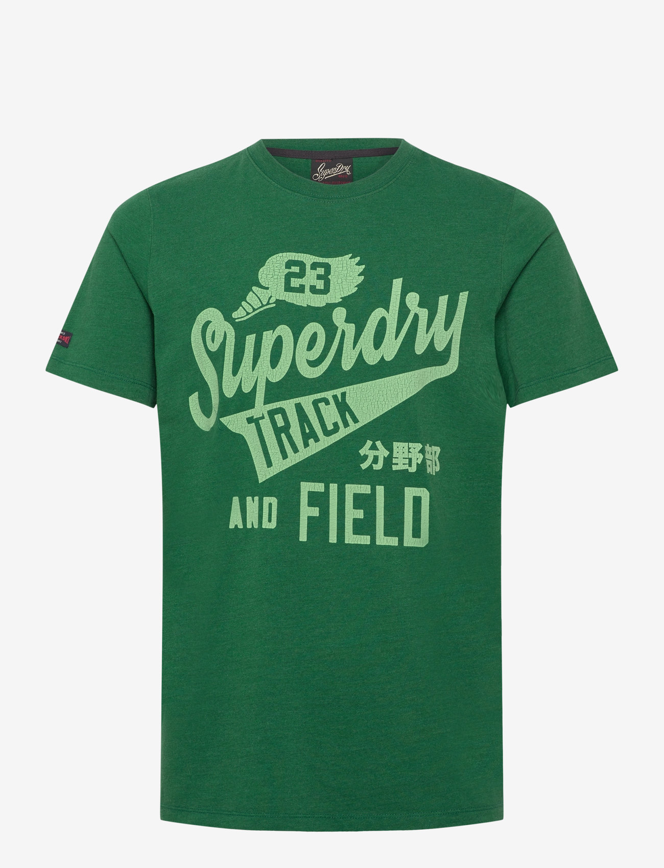 Superdry - COLLEGE SCRIPTED GRAPHIC TEE - bowling green marl - 0