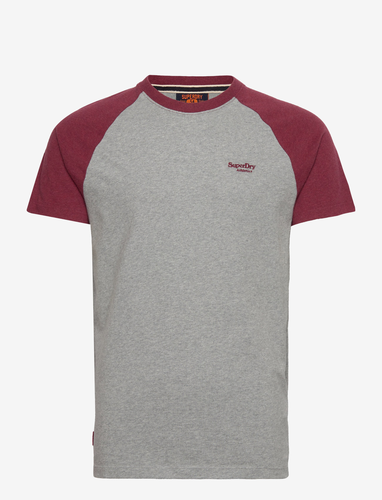 Superdry - ESSENTIAL LOGO BASEBALL TSHIRT - grey marl/vintage red marl - 0