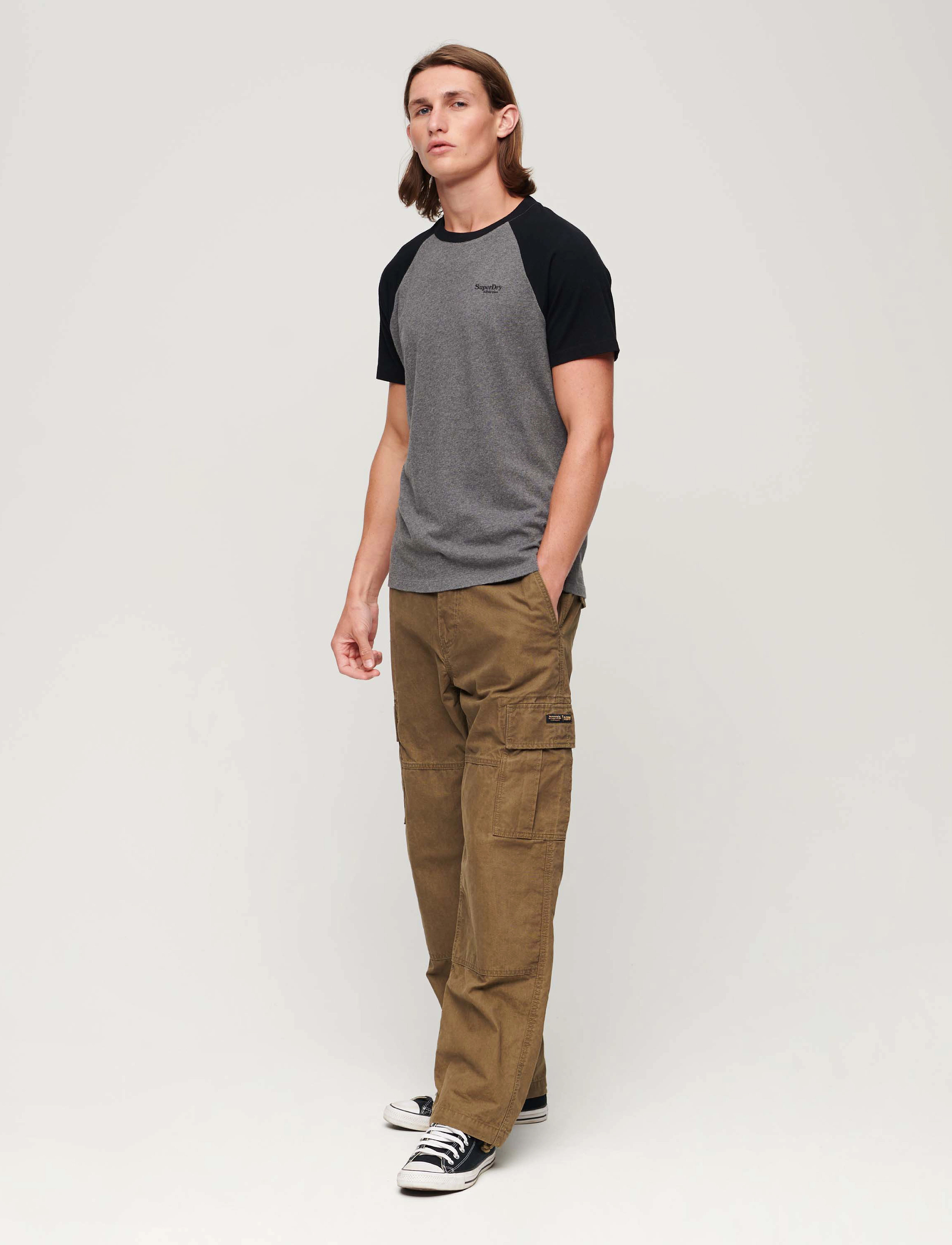 Superdry - ESSENTIAL LOGO BASEBALL TSHIRT - rich charcoal marl/black - 3