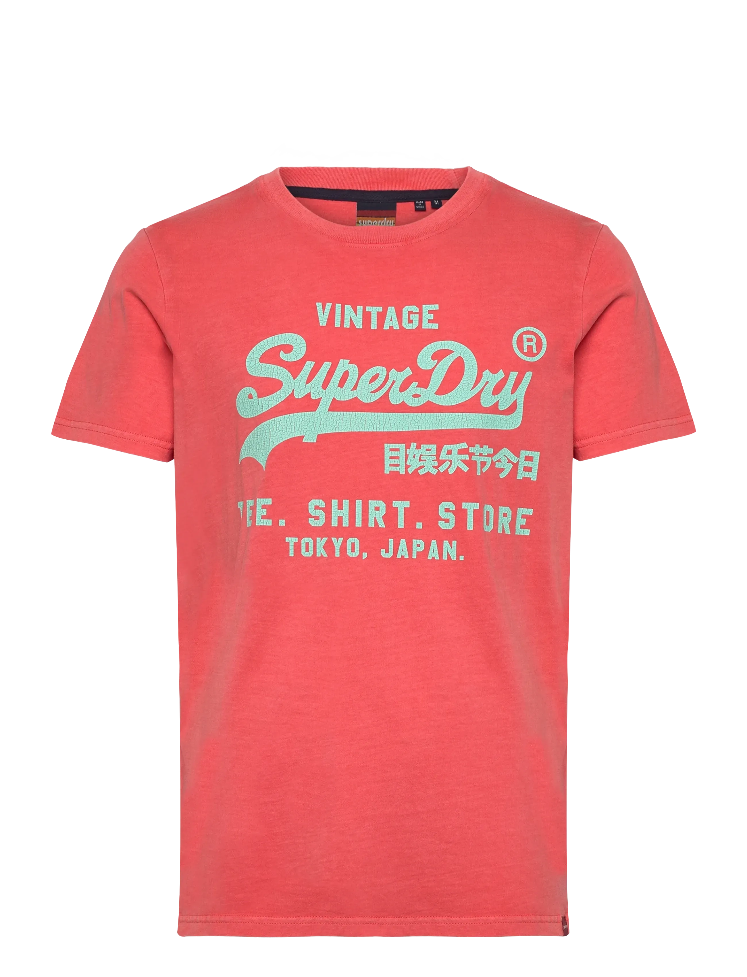 Superdry NEON VL T SHIRT - Kortærmede T-shirts - DEEP SEA CORAL / coral