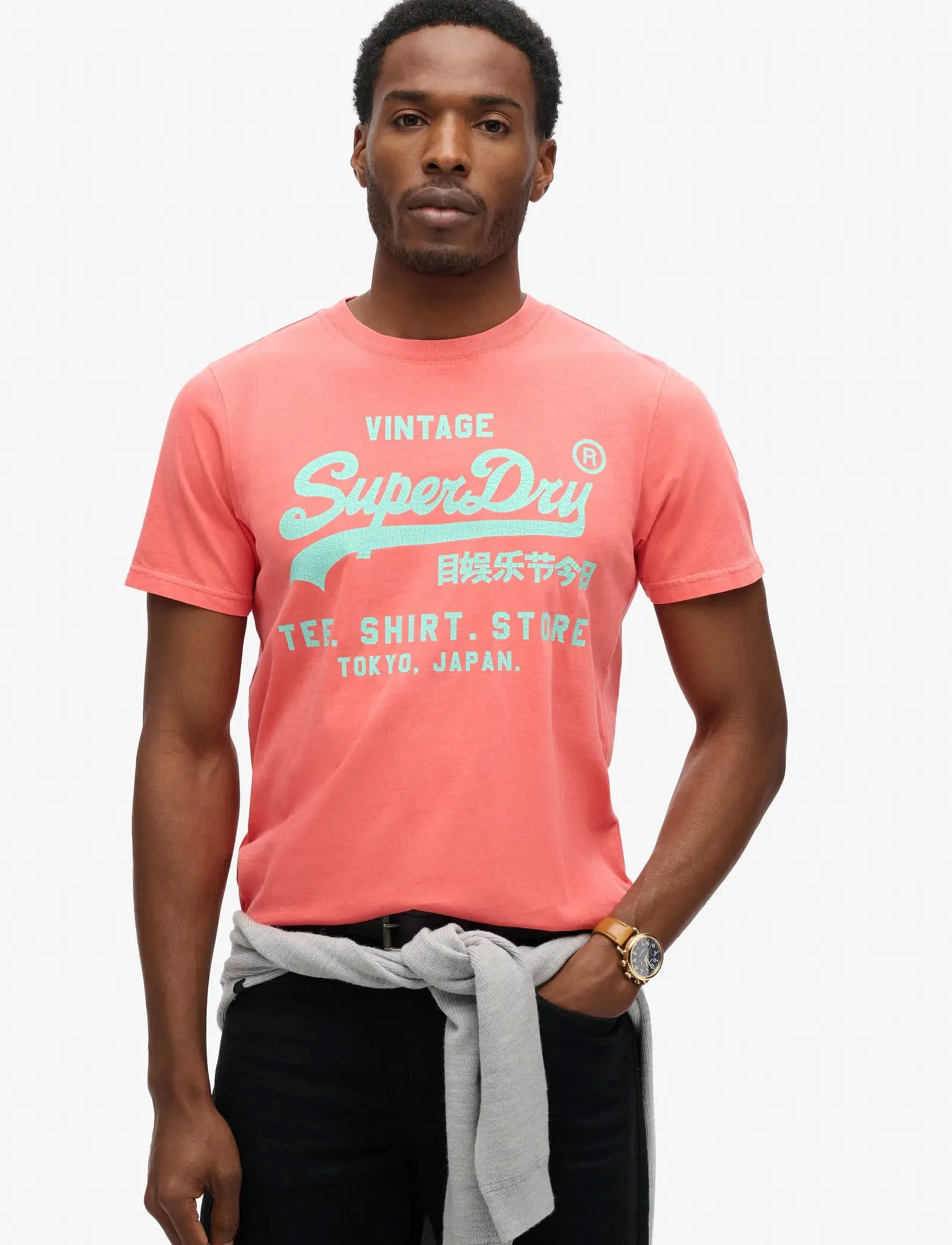 Superdry NEON VL T SHIRT - Kleidung - DEEP SEA CORAL / coral