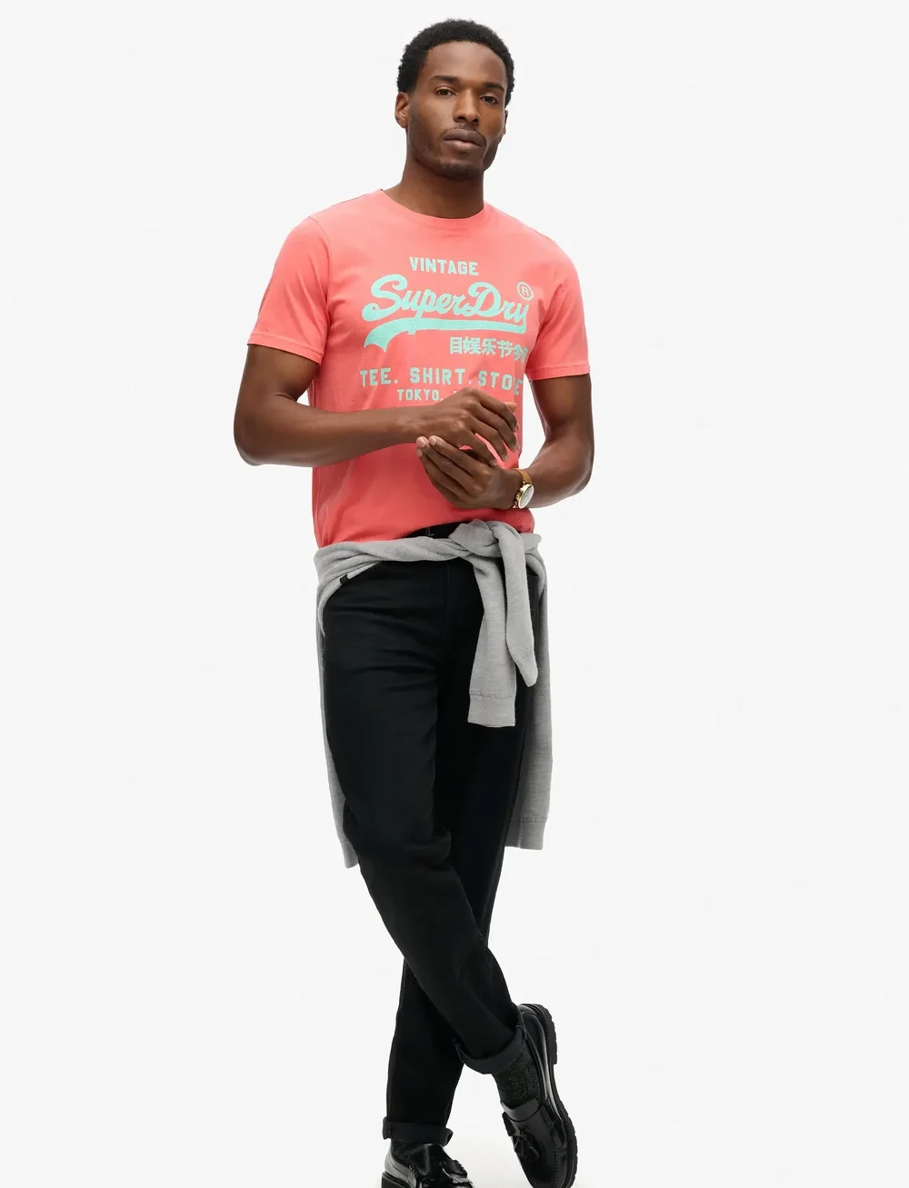 Superdry - NEON VL T SHIRT - kortärmade t-shirts - deep sea coral - 4