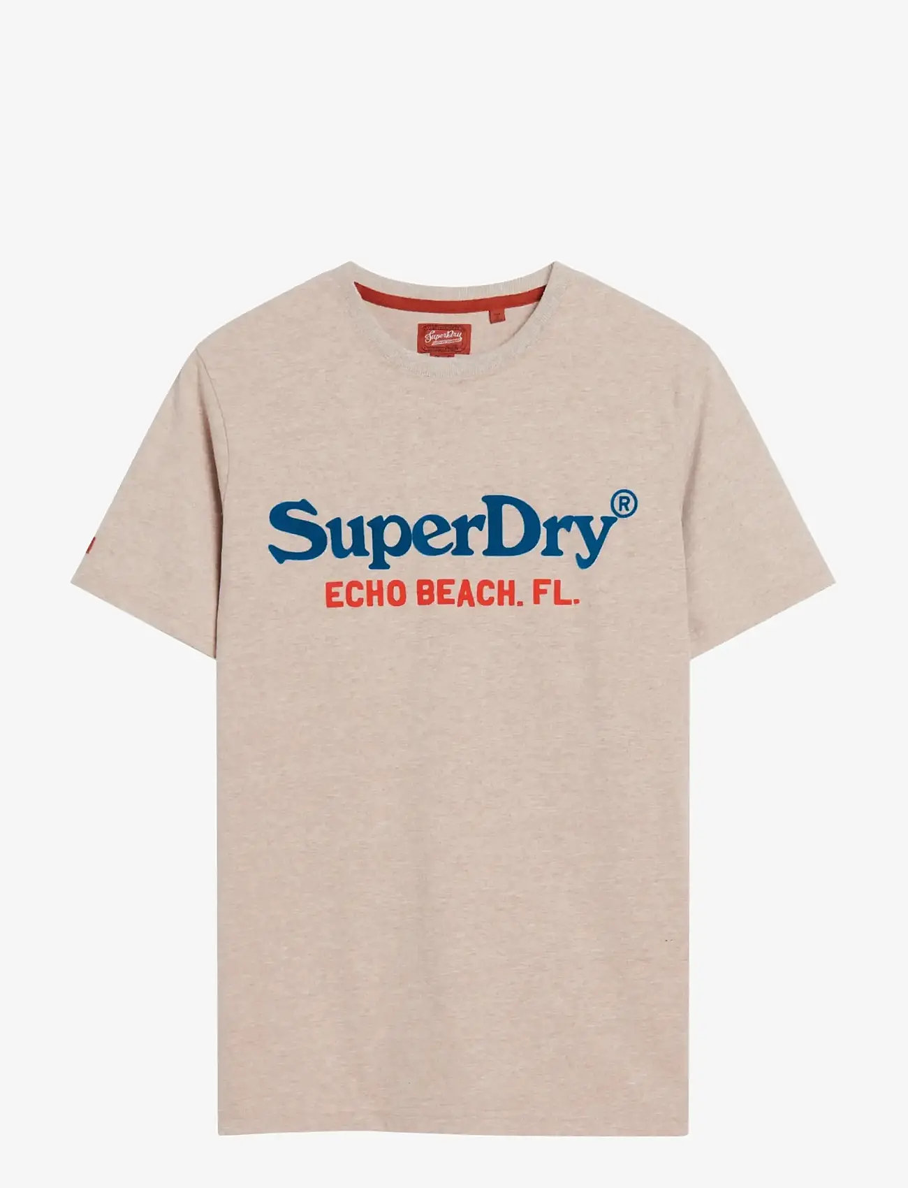 Superdry - VENUE DUO LOGO T SHIRT - kurzärmelig - lavin beige marl - 1