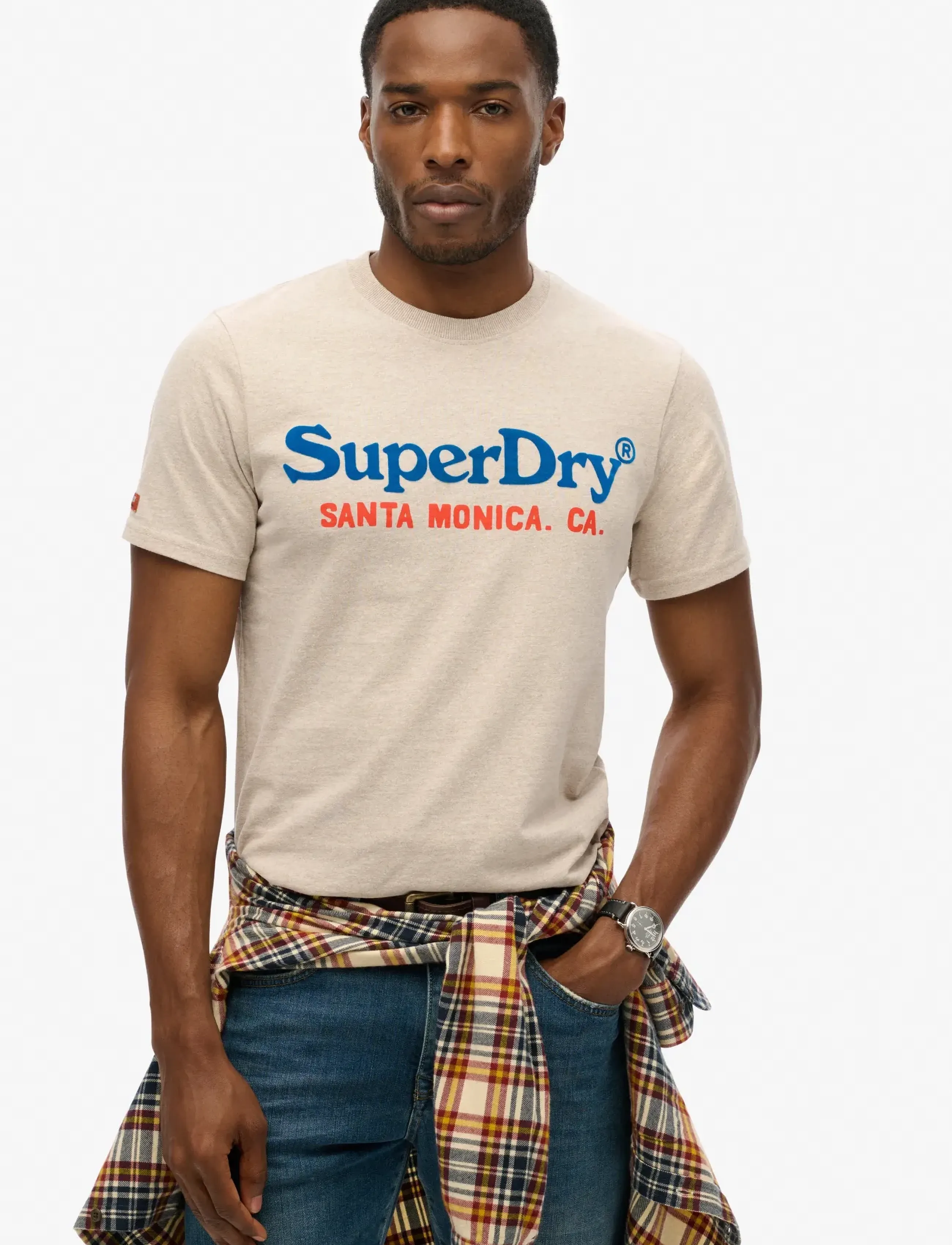 Superdry VENUE DUO LOGO T SHIRT - T-Shirts - LAVIN BEIGE MARL / beige