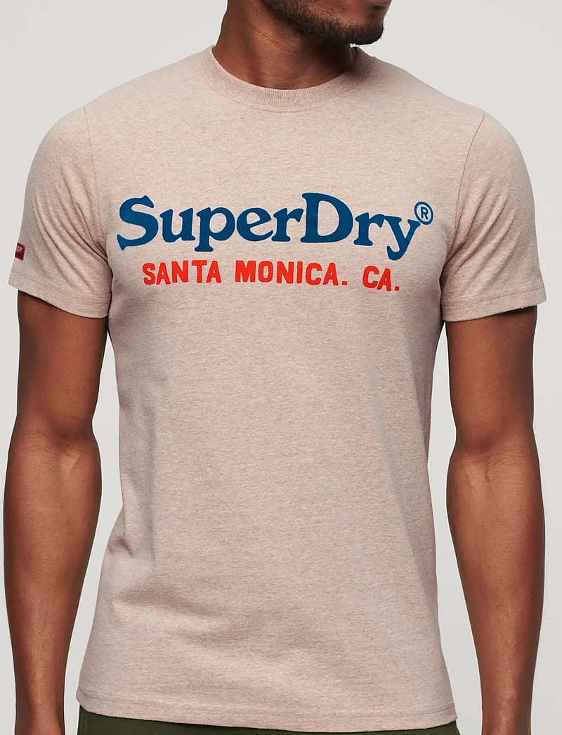 Superdry - VENUE DUO LOGO T SHIRT - kurzärmelig - lavin beige marl - 4