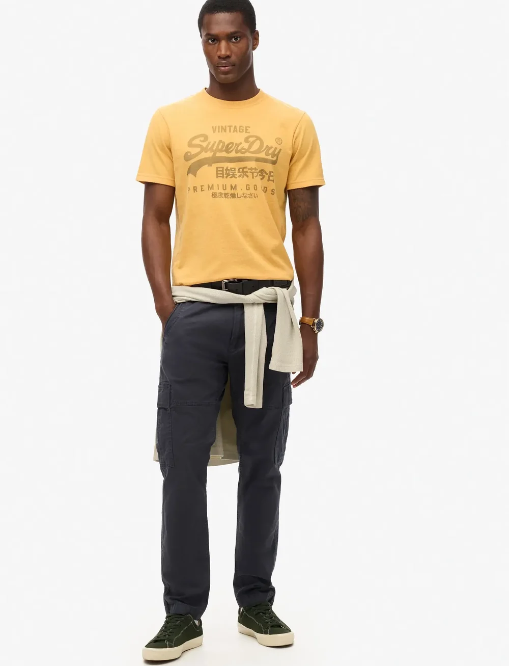 Superdry - CLASSIC VL HERITAGE T SHIRT - lühikeste varrukatega t-särgid - amber yellow marl - 3
