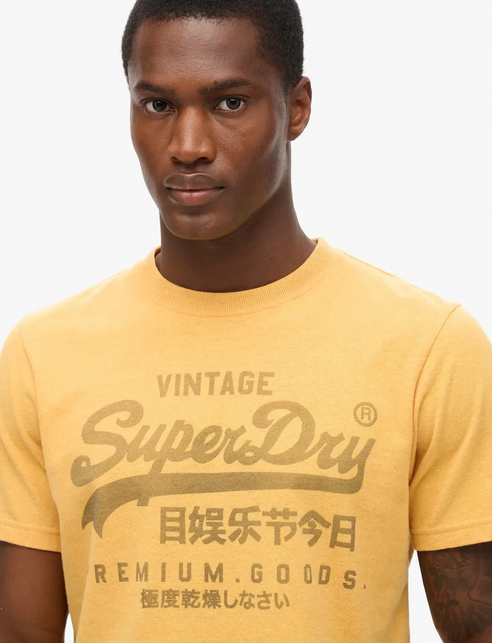 Superdry - CLASSIC VL HERITAGE T SHIRT - lühikeste varrukatega t-särgid - amber yellow marl - 4