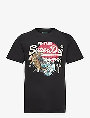 Superdry - TOKYO VL GRAPHIC T SHIRT - kortärmade t-shirts - bison black - 0