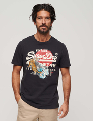 Superdry - TOKYO VL GRAPHIC T SHIRT - kortärmade t-shirts - bison black - 2